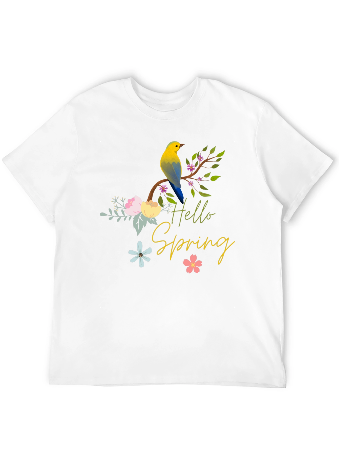 Black Hello Spring Bird T-Shirt - Black view 12