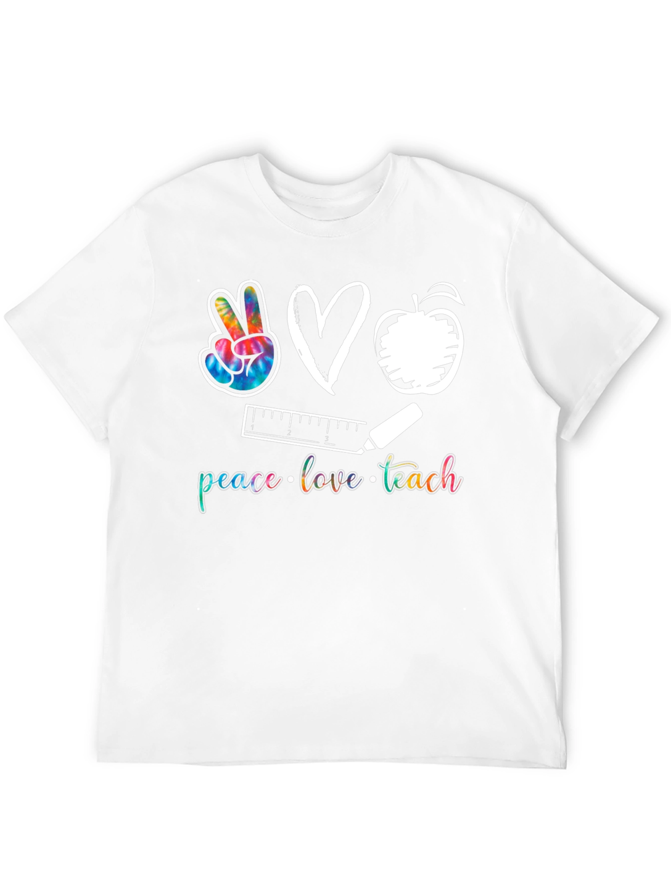 Black Peace Love Teach T-Shirt view 12