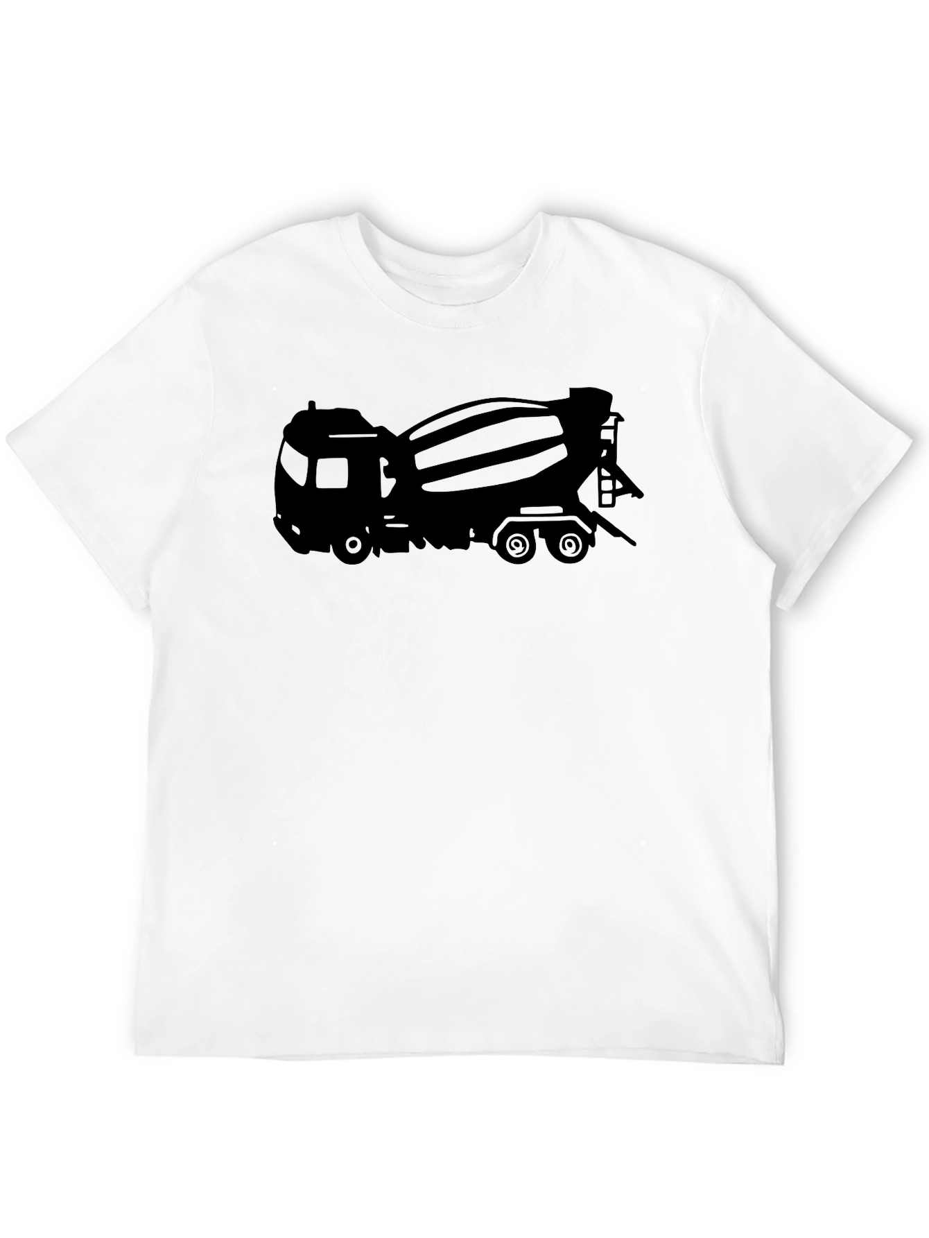 Cement Truck Graphic Tee - Black Cotton Blend T-Shirt - 12