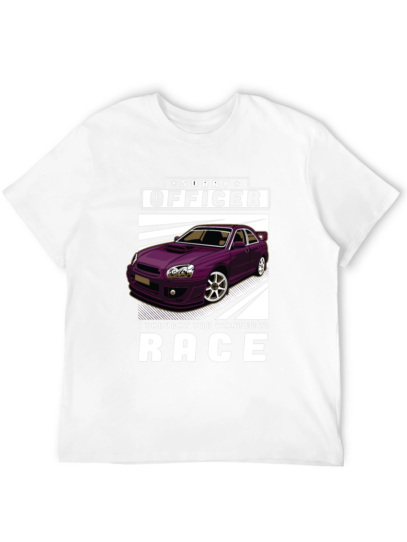 Black Sorry Officer Race Car T-Shirt view 12