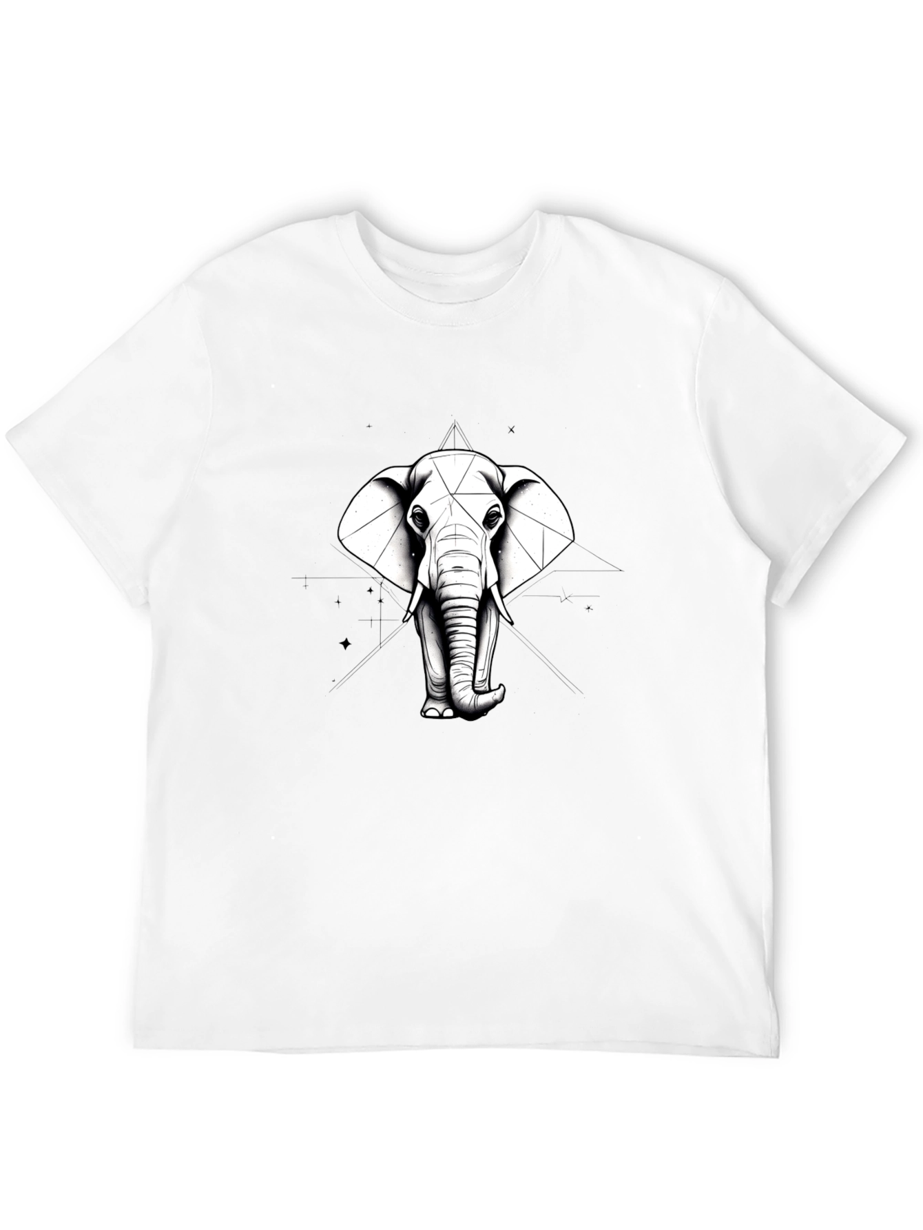 Black Elephant Geometric T-Shirt - Unisex Graphic Tee view 12