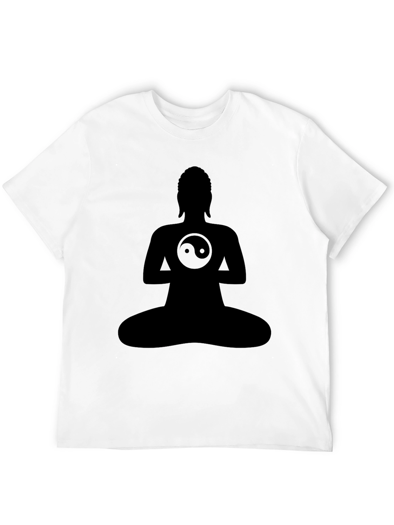 Black Yin Yang Buddha Silhouette Tee - Zen Style view 12