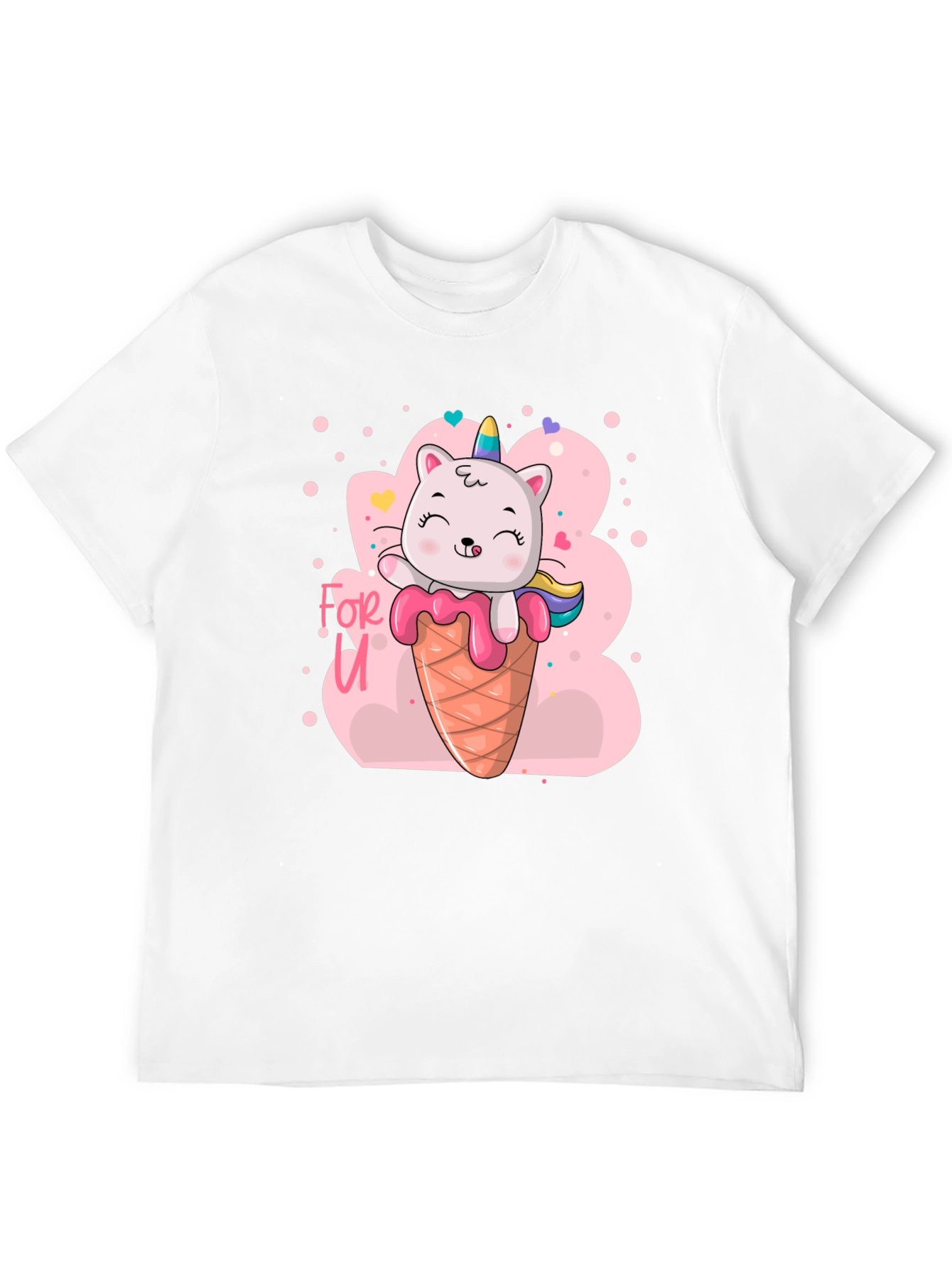 Black Cat Unicorn Ice Cream T-Shirt - Cute Graphic Tee view 12