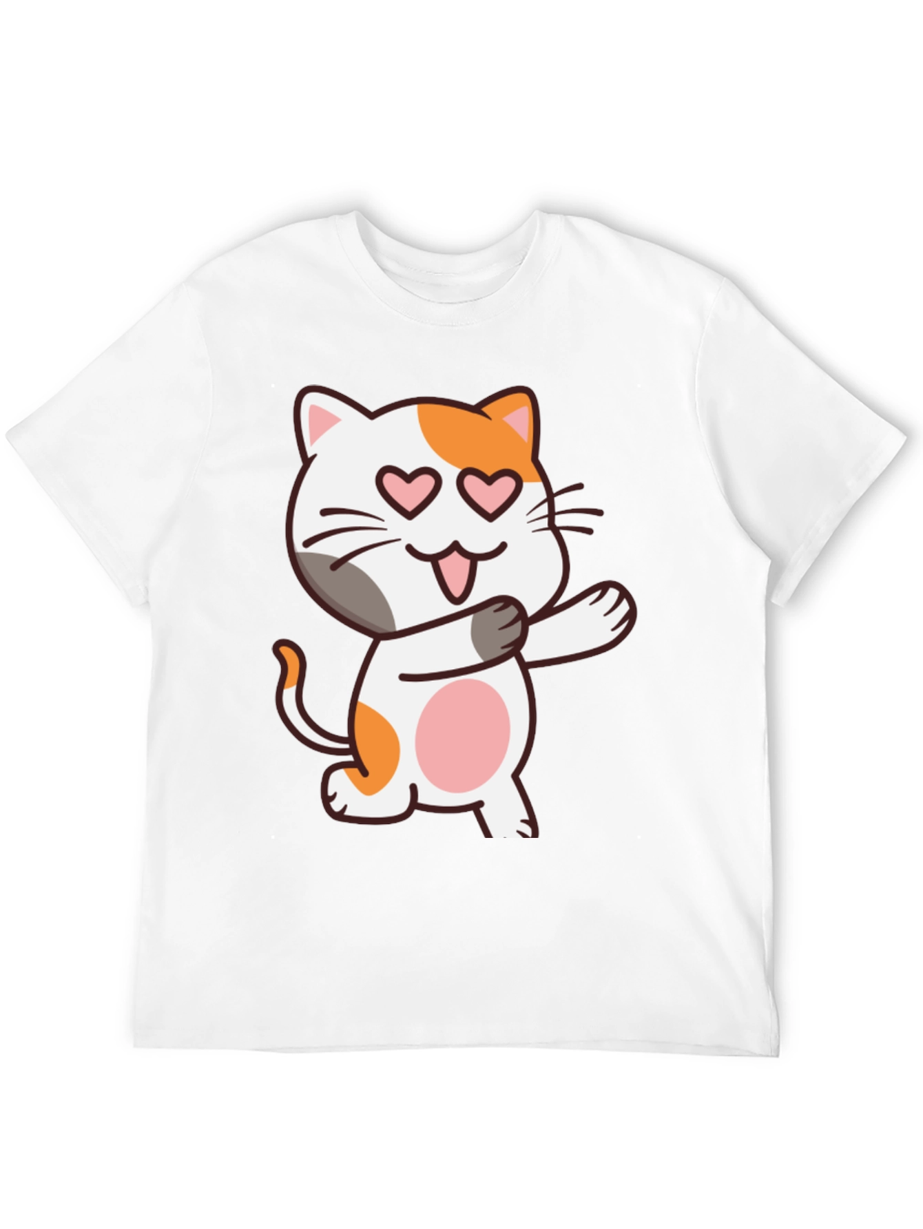 Black Cute Cat Heart Eyes Black T-Shirt view 12