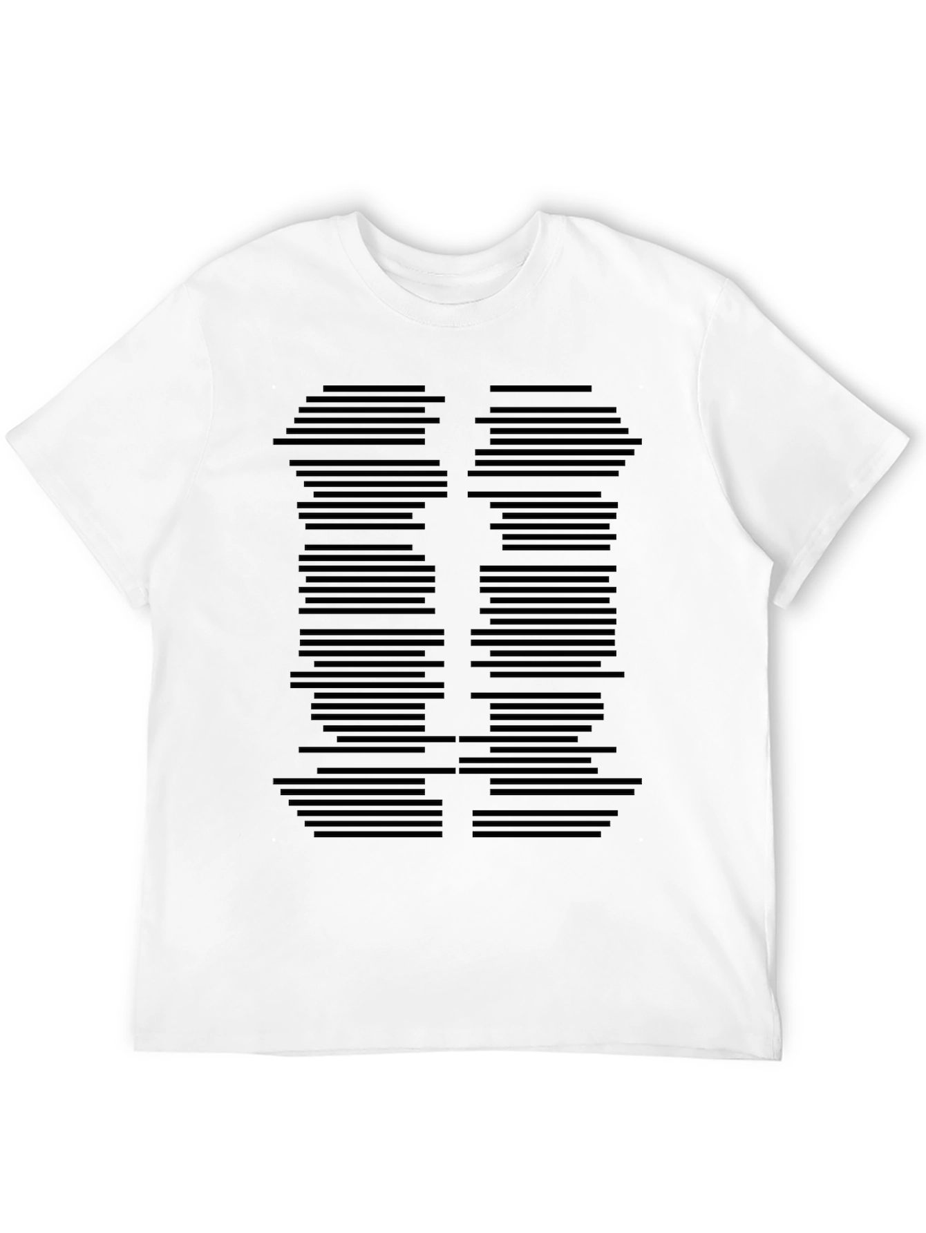 Abstract Line Pattern Black T-Shirt - 12