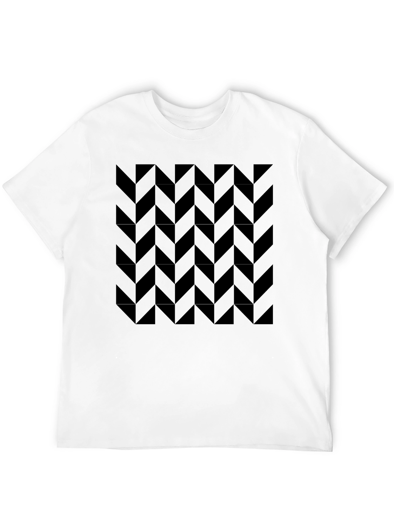 Black Modern Black Chevron Pattern T-Shirt view 12