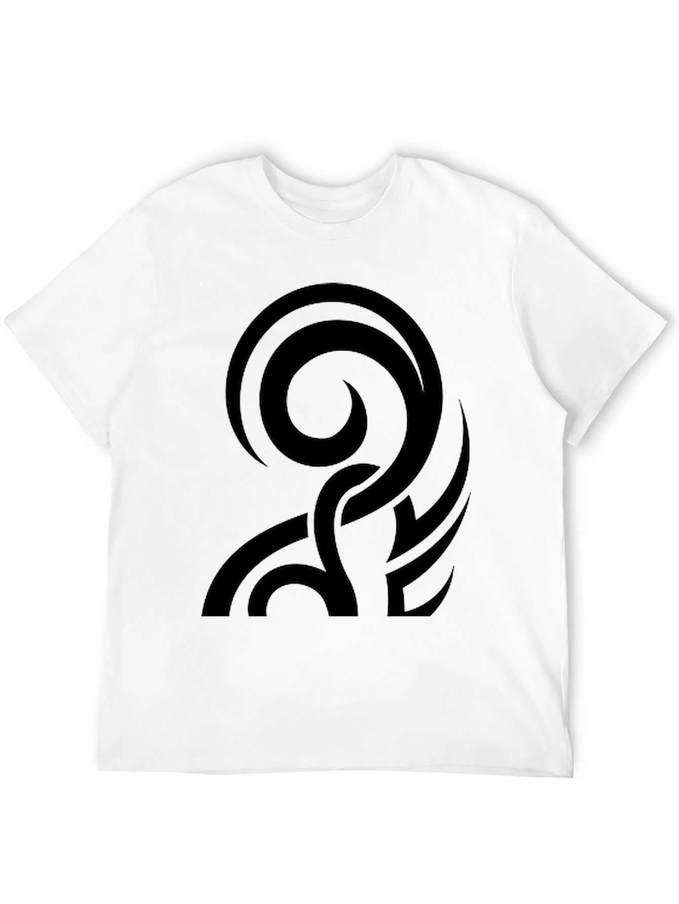 Black Men's Black Tribal Swirl Graphic T-Shirt view 12