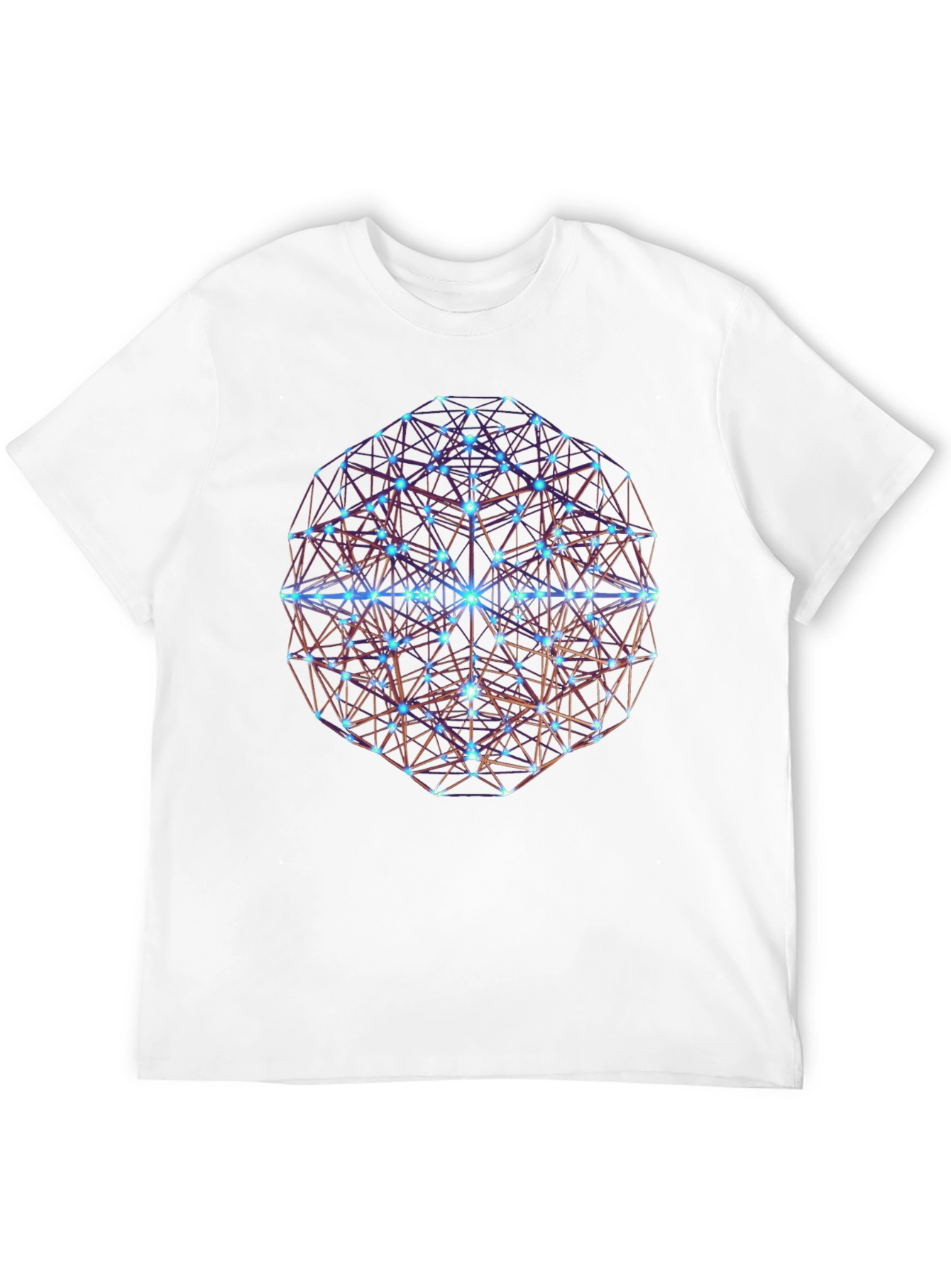 Black Geometric Sphere Graphic Print Black T-Shirt view 12