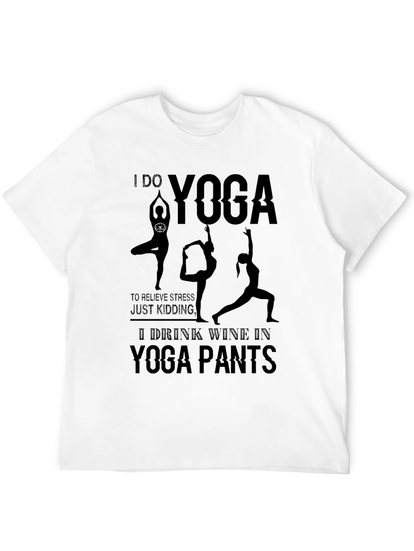 Black Yoga Wine Pants Graphic T-Shirt view 12