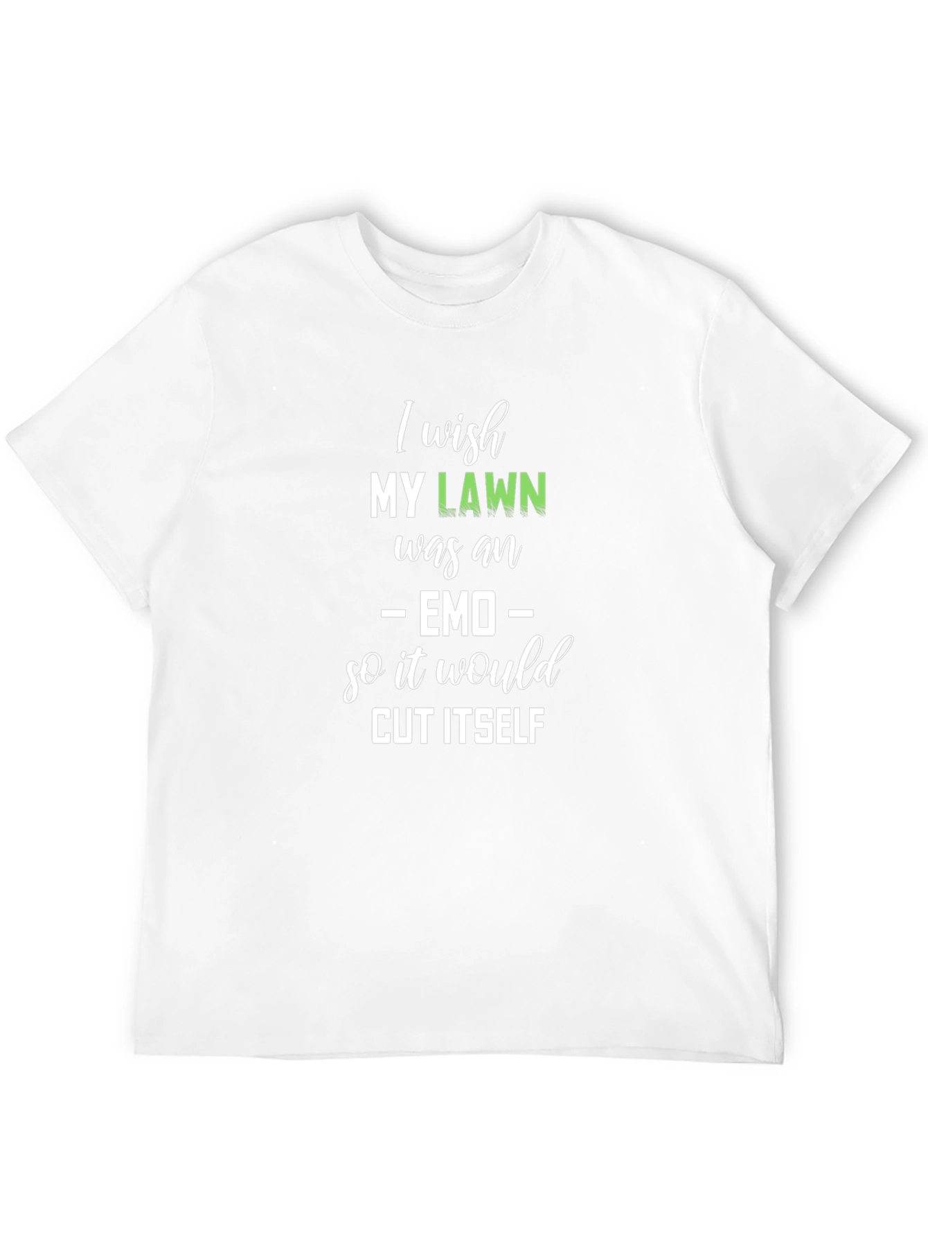 Black Funny Lawn Emo T-Shirt view 12