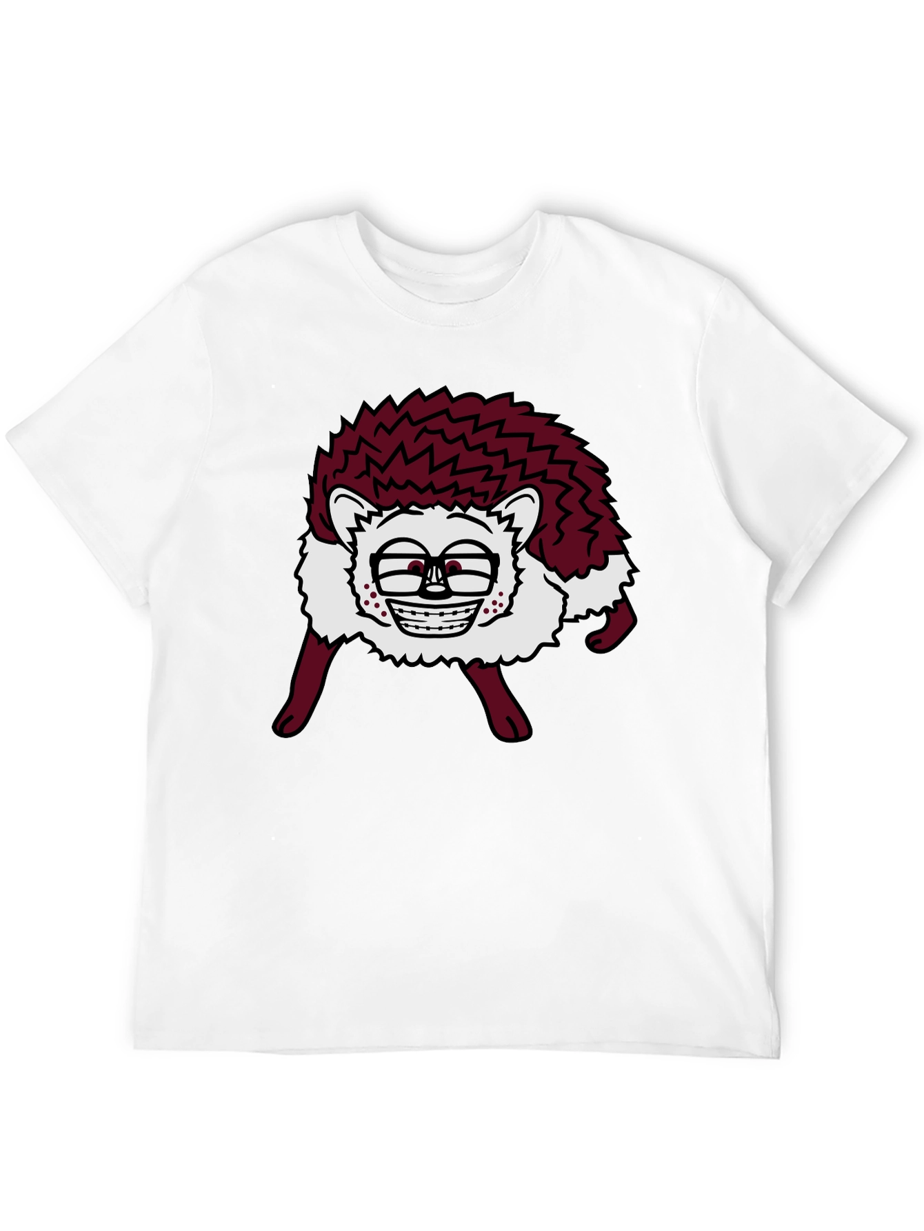 Black Funny Hedgehog Graphic Tee - Unique Animal T-Shirt view 12