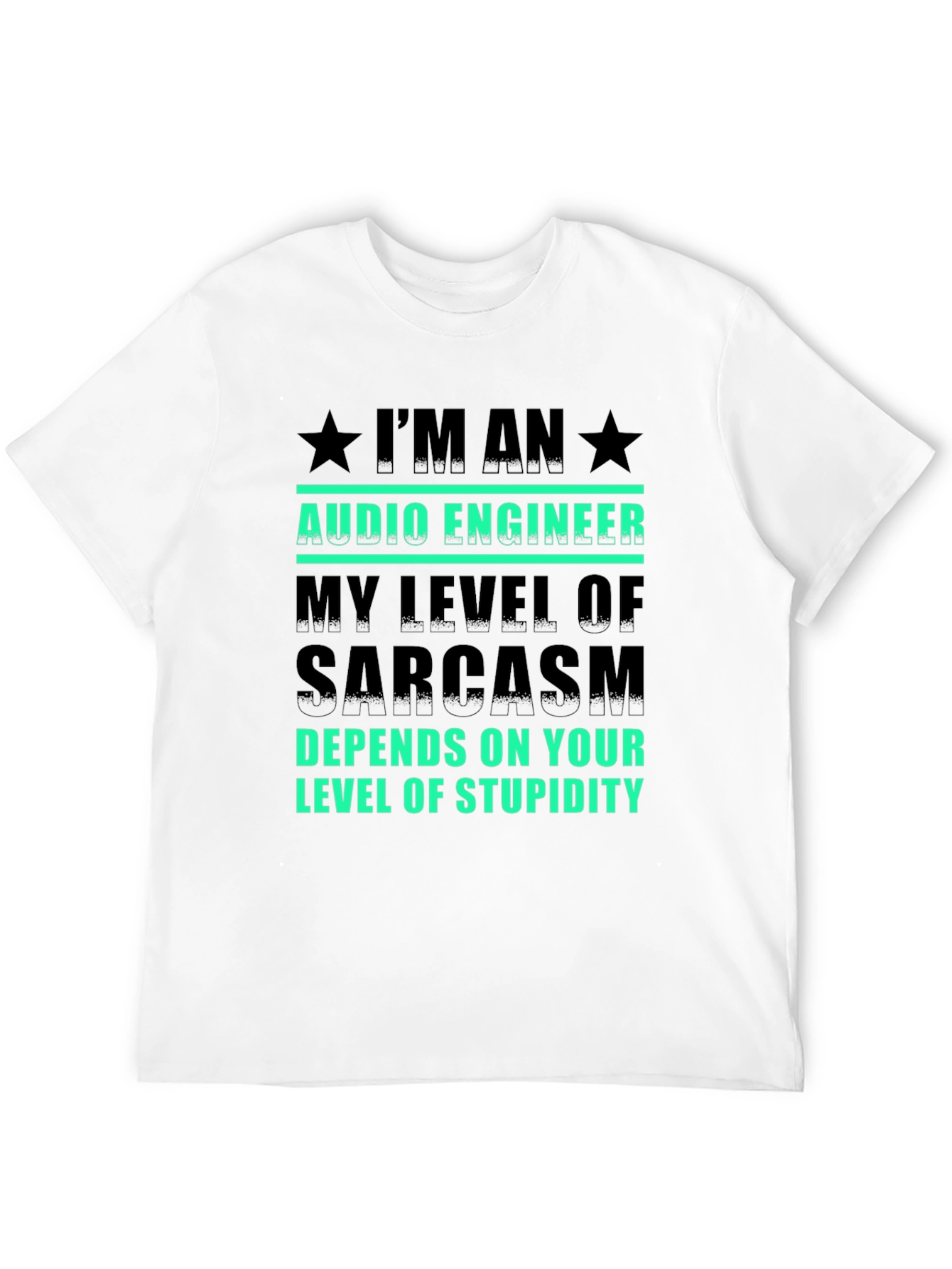 Black Audio Engineer Sarcasm T-Shirt view 12