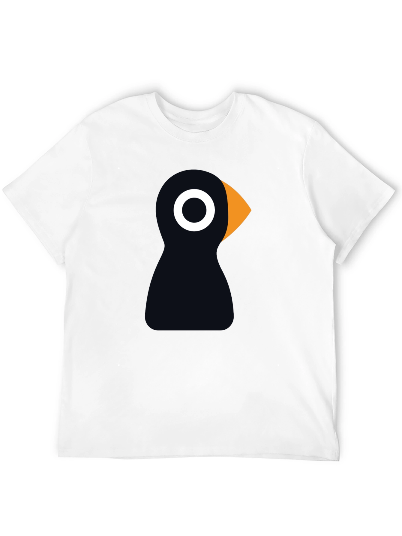 Black Puffin Bird Graphic Tee - Black Cotton T-Shirt view 12