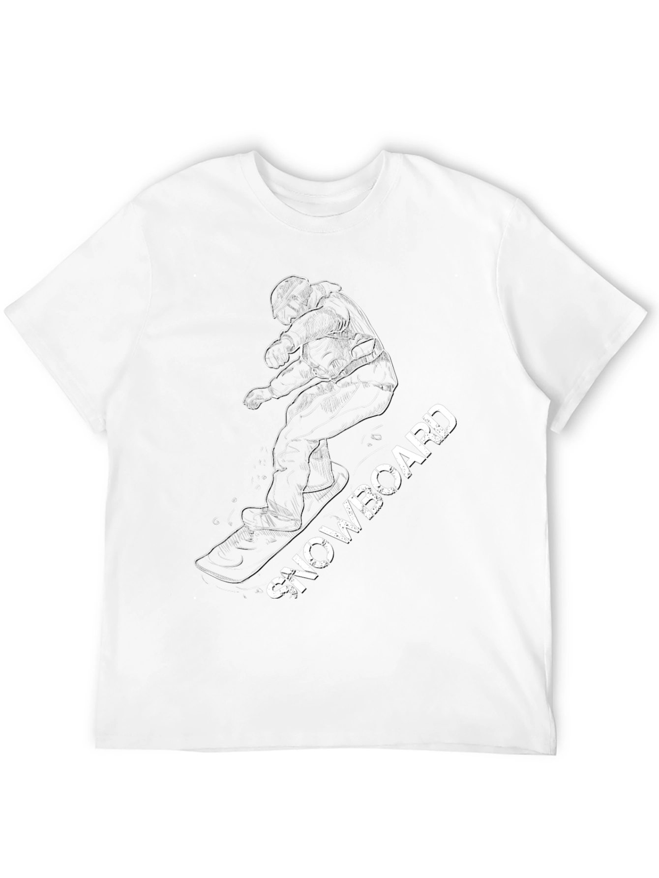 Black Cool Snowboarder Graphic Tee - Black Cotton Blend view 12