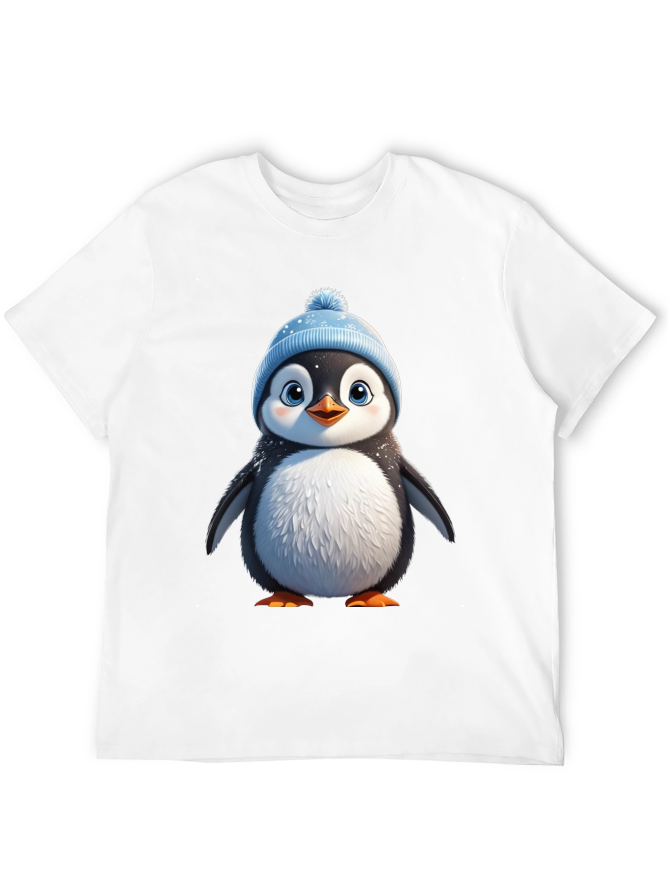 Black Cute Penguin Graphic Tee - Black Cotton Blend view 12