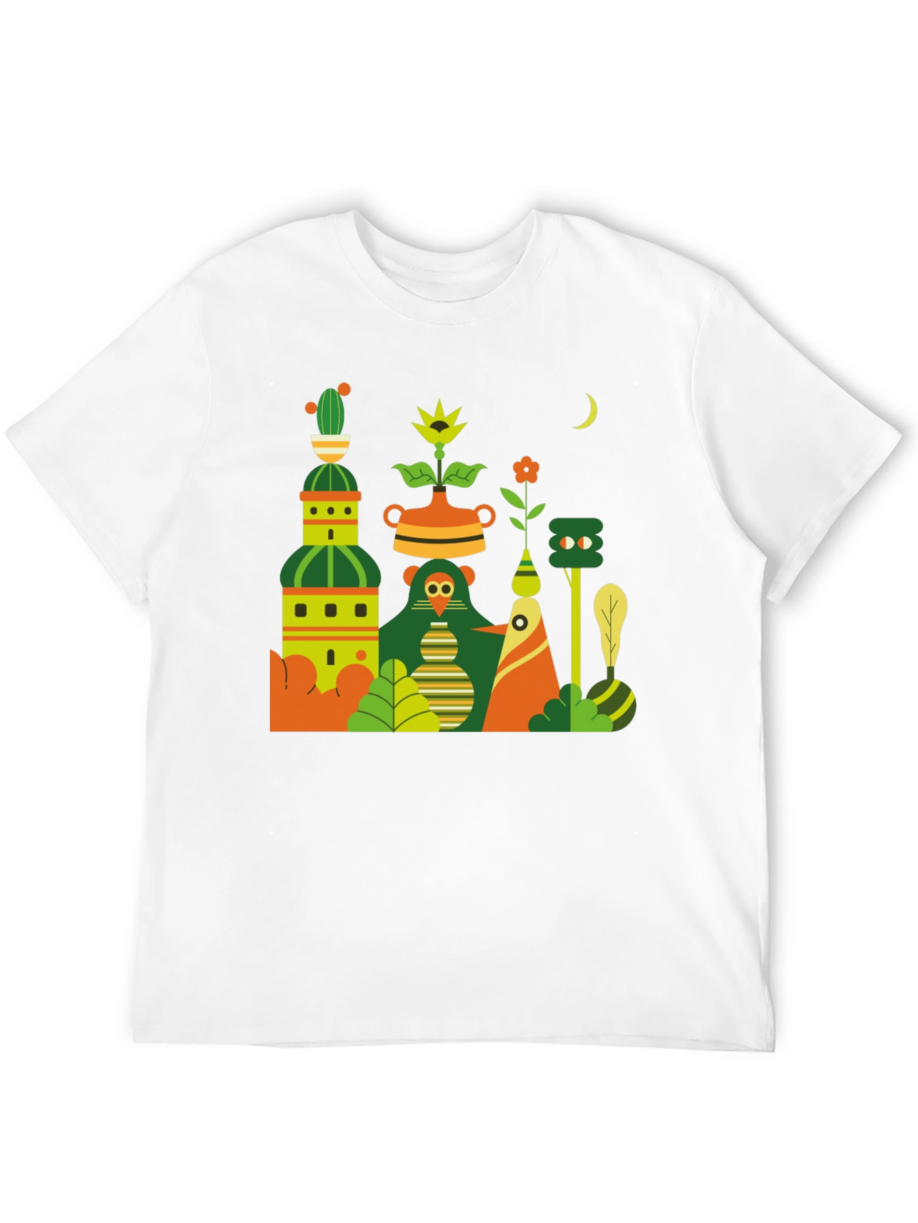 Black Black T-Shirt with Abstract Nature Graphic view 12