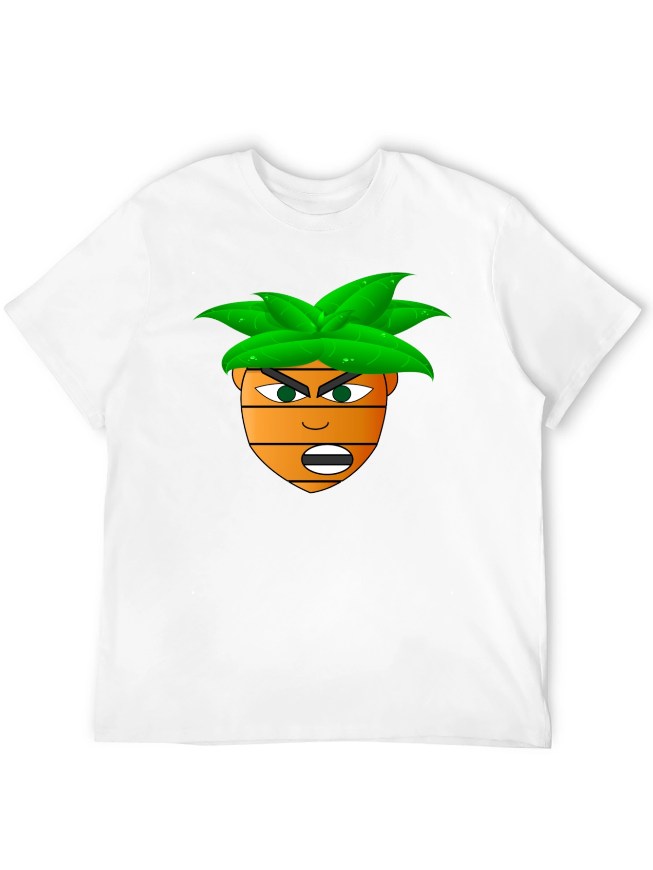 Black Funny Cartoon Carrot Head T-Shirt - Black view 12
