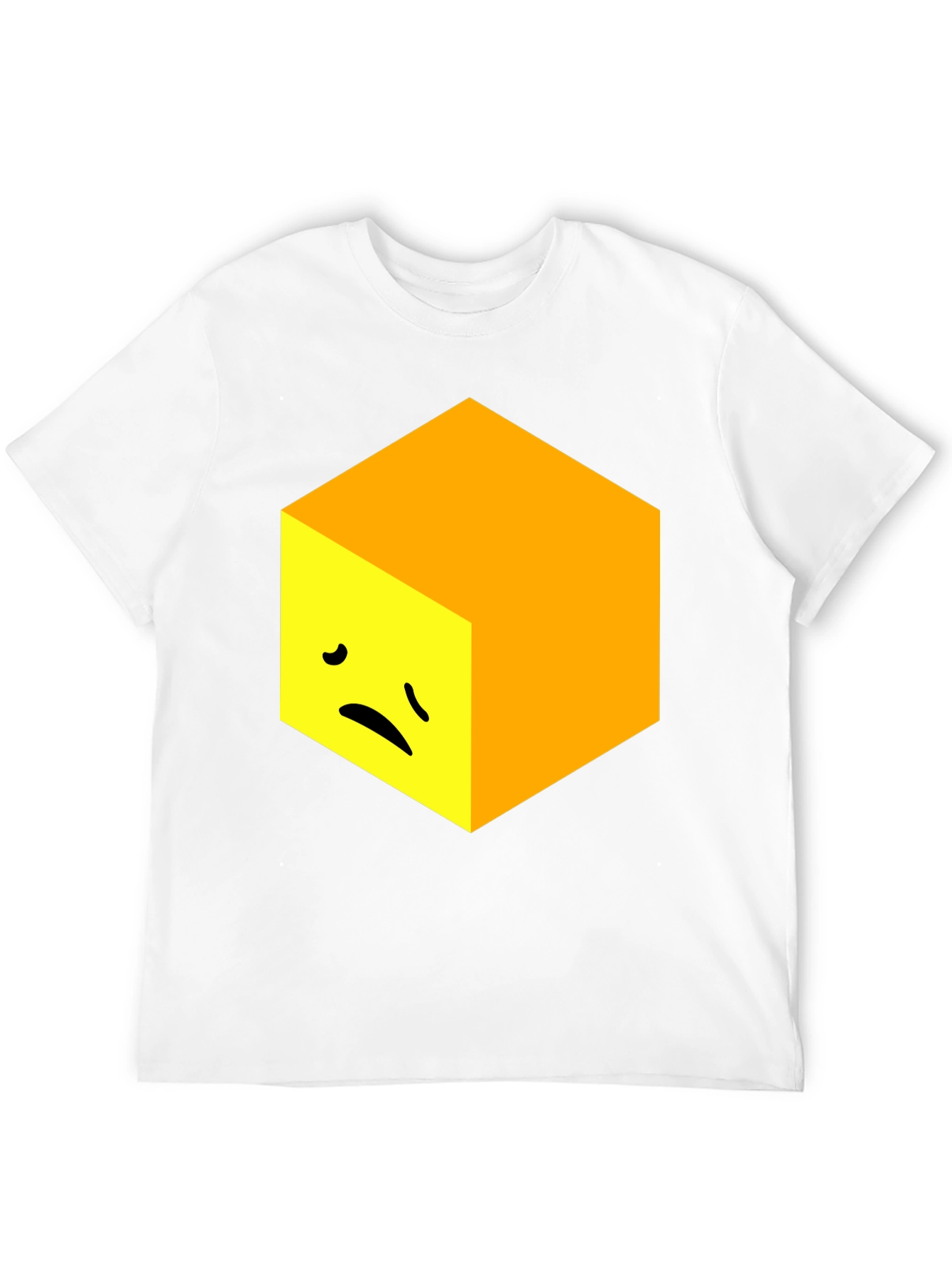 Black Sad Cube Graphic Tee - Unique Men's Black T-Shirt view 12