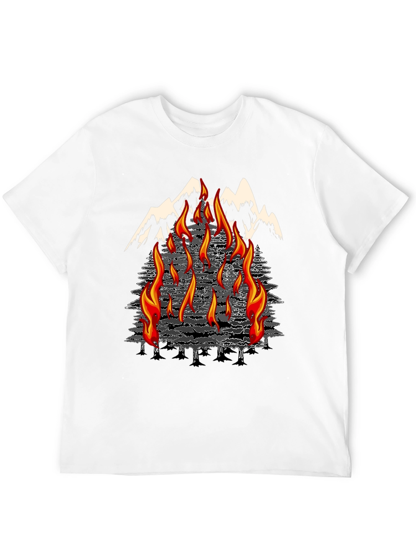 Black Inferno Mountain Graphic T-Shirt view 12