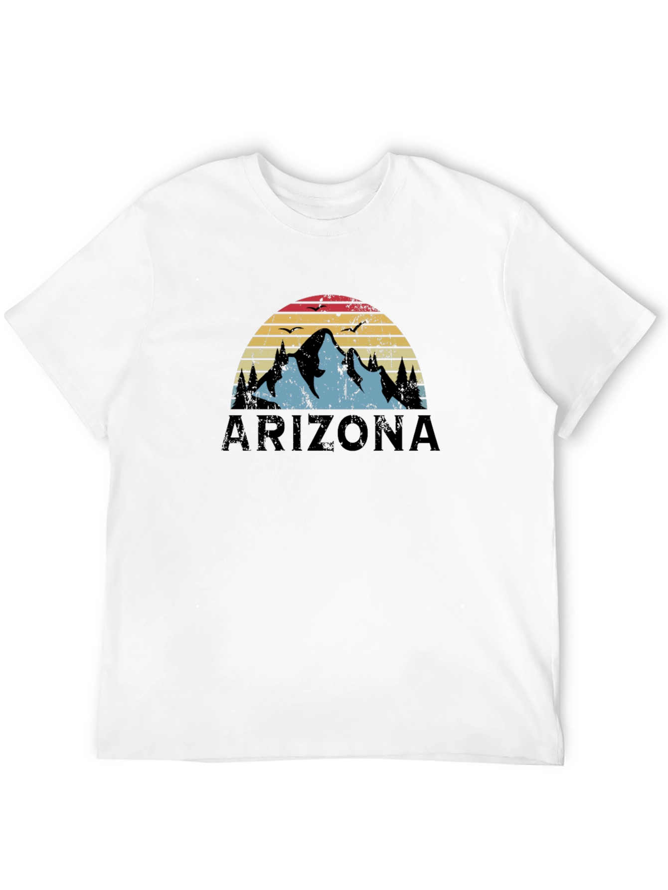 Black Arizona Mountain Sunset Graphic T-Shirt view 12