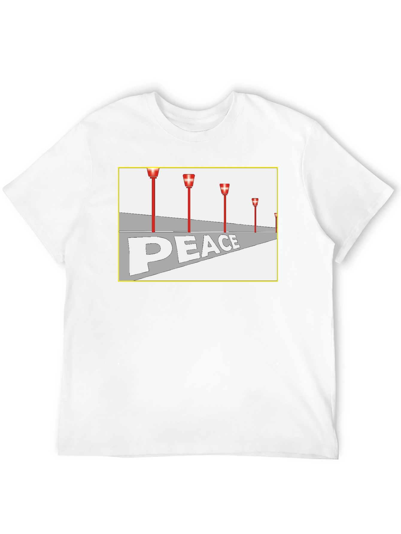 Black Peace Runway Graphic Tee - Black Cotton Blend view 12