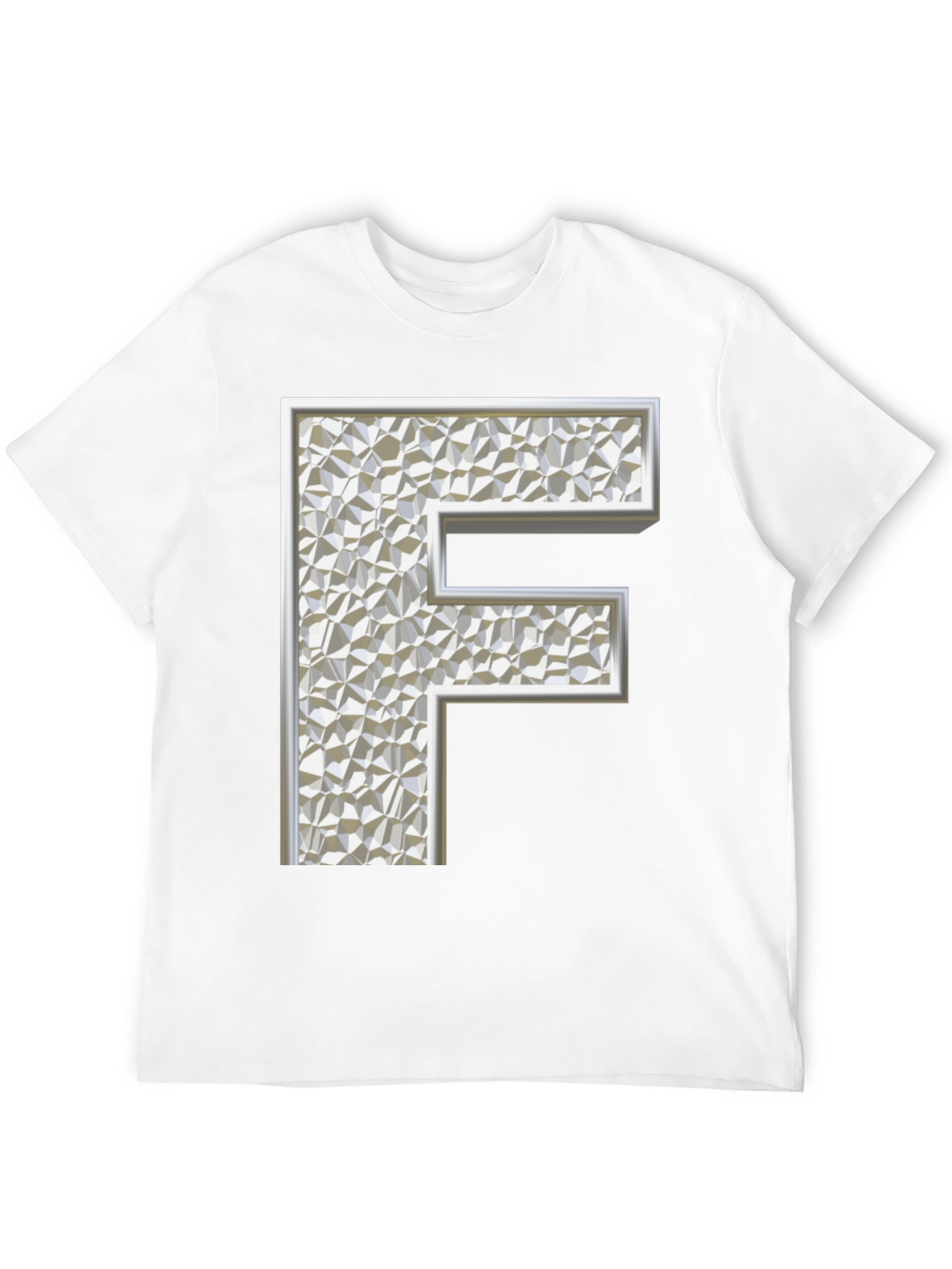 Black Abstract Letter 'F' Graphic Black T-Shirt view 12