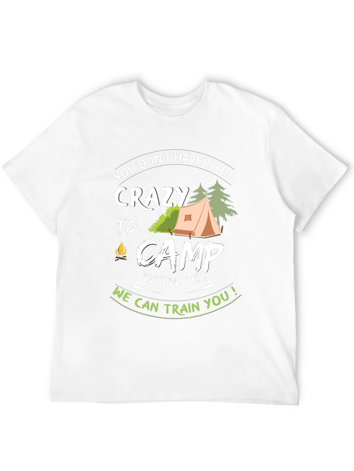 Black Crazy to Camp Funny Graphic T-Shirt view 12