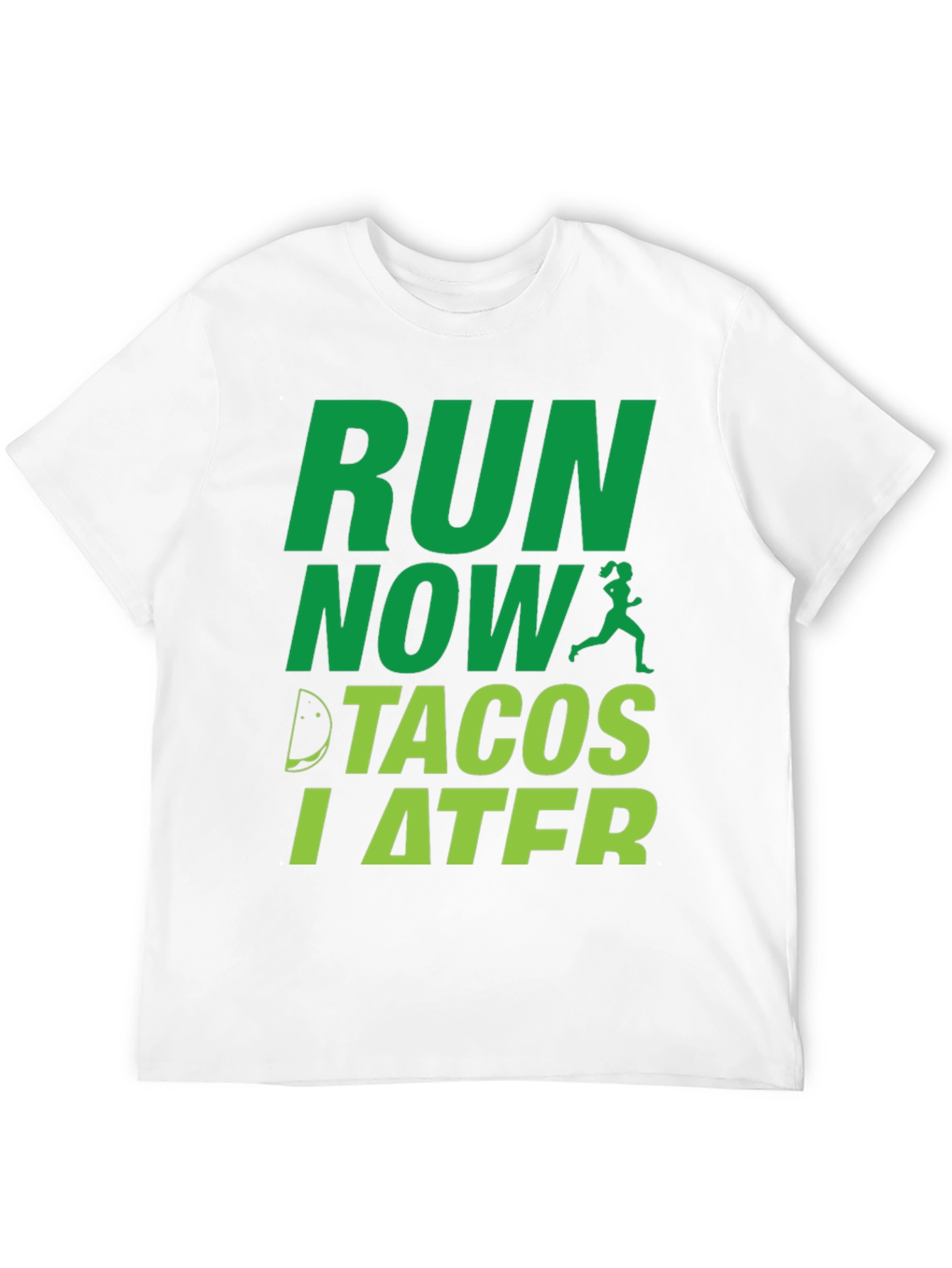 Black Run Now Tacos Later Funny Men's T-Shirt view 12