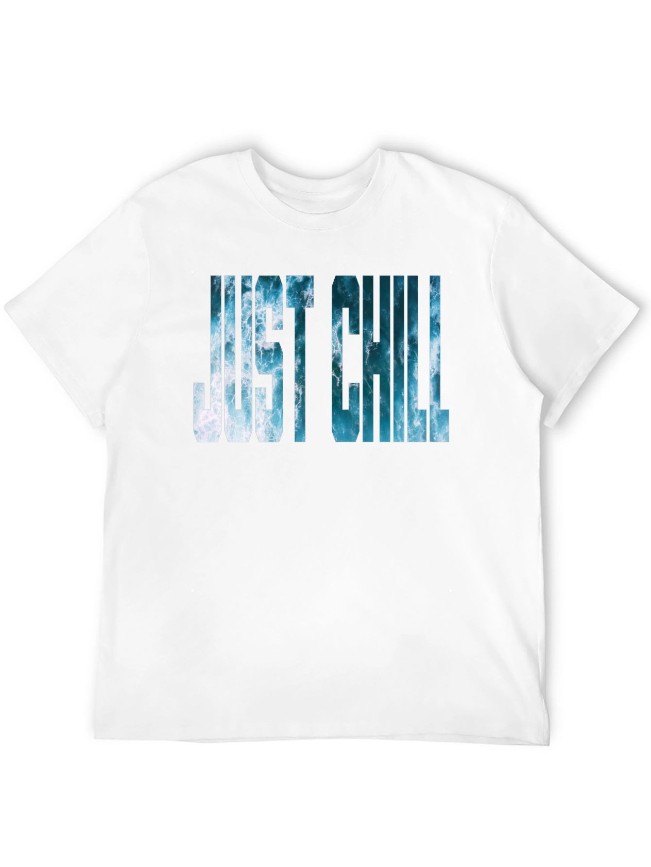 Black Just Chill Ocean Graphic Black T-Shirt view 12