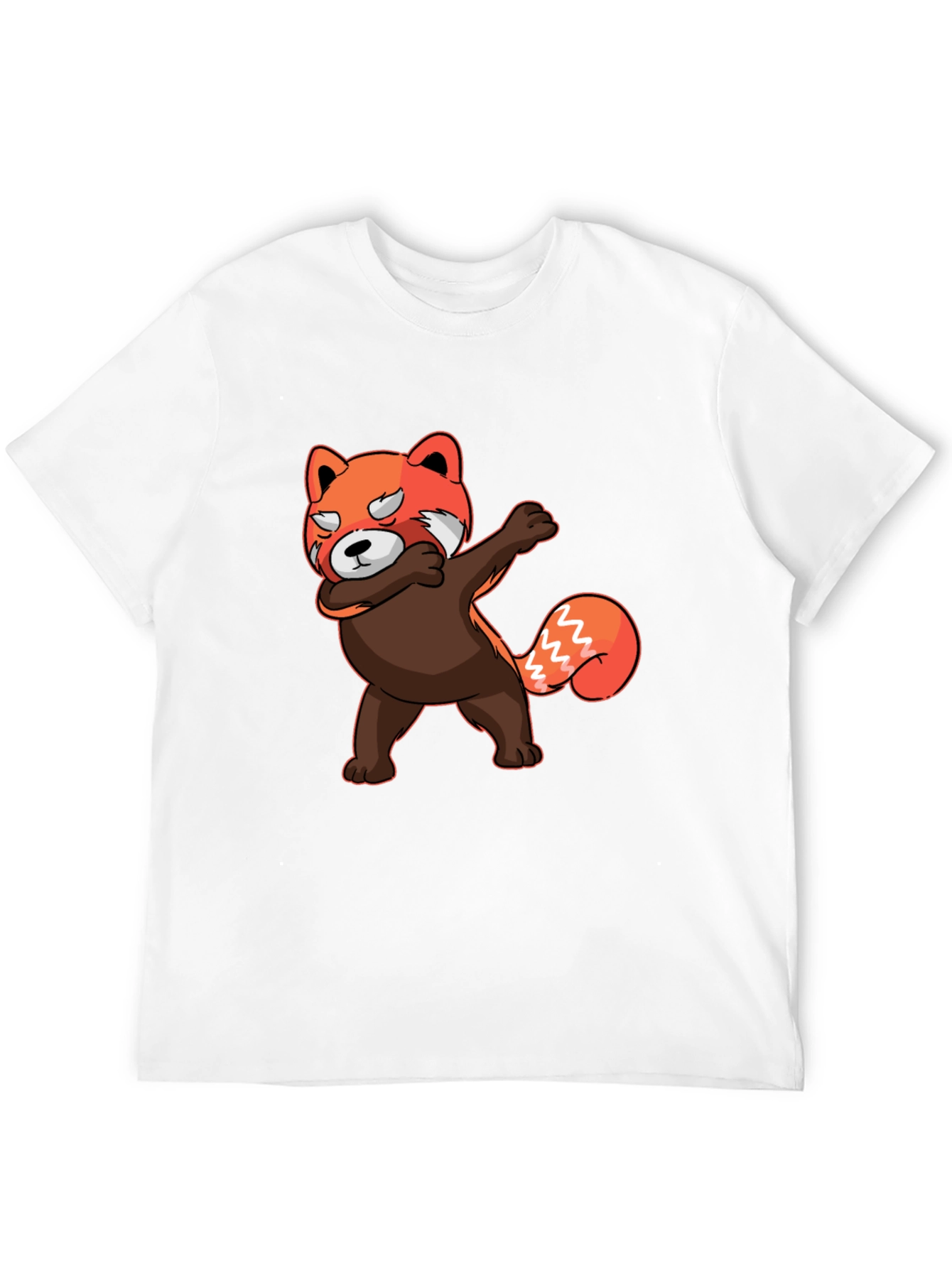 Black Dabbing Red Panda T-Shirt - Unique Graphic Tee view 12