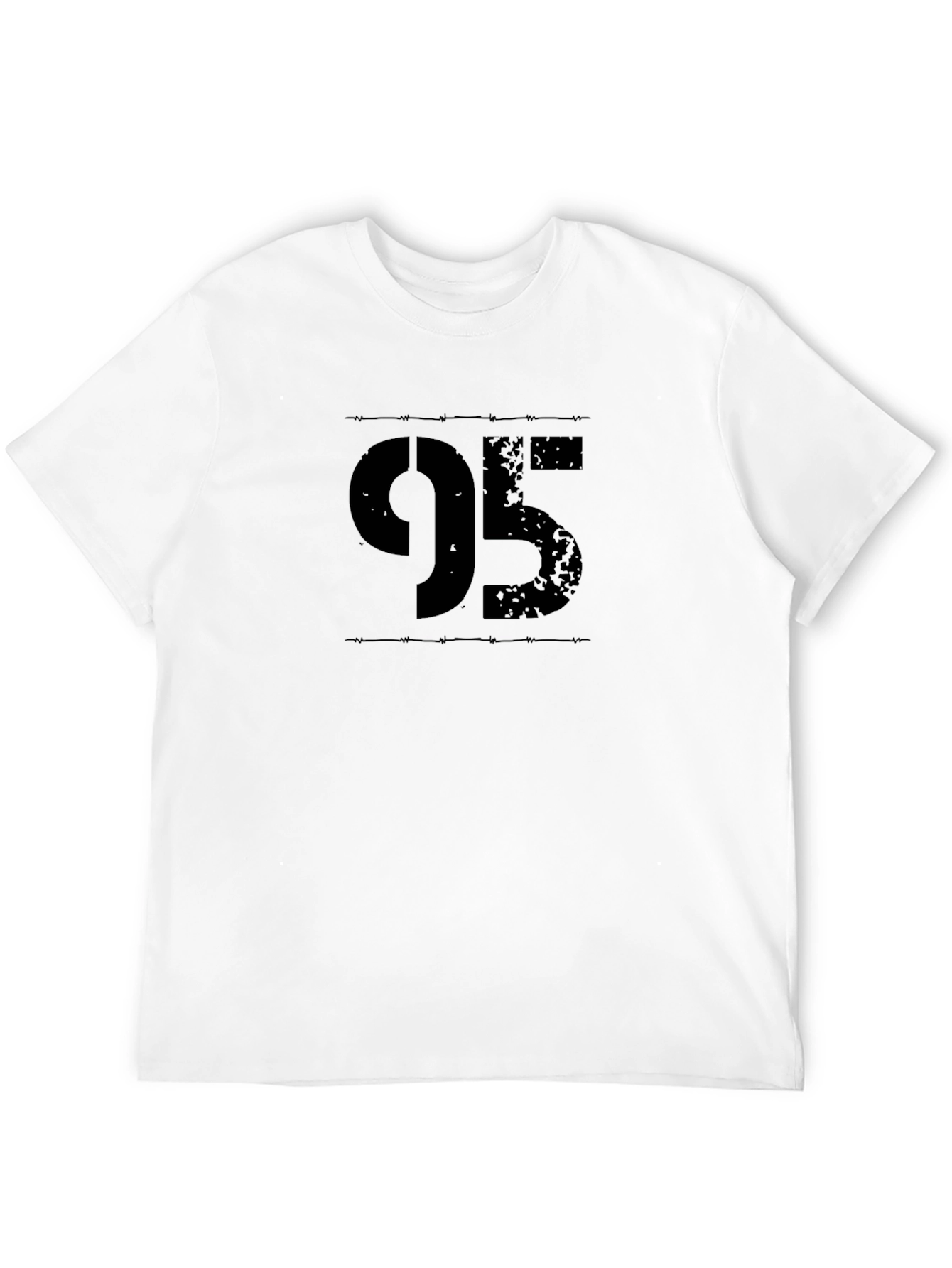 Black 95 Graphic Print T-Shirt - Distressed Number Tee view 12