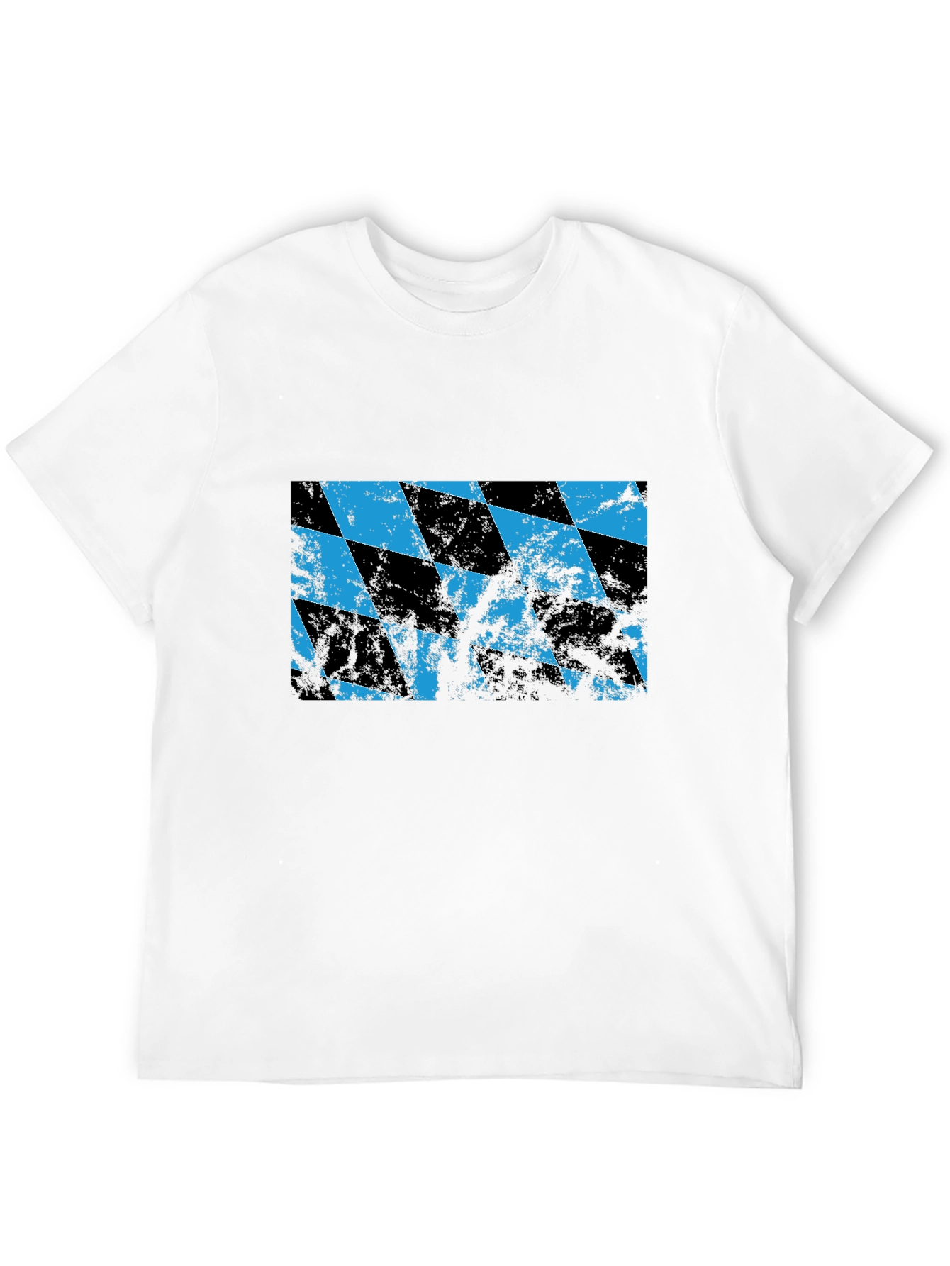 Black Distressed Bavarian Flag Black T-Shirt view 12