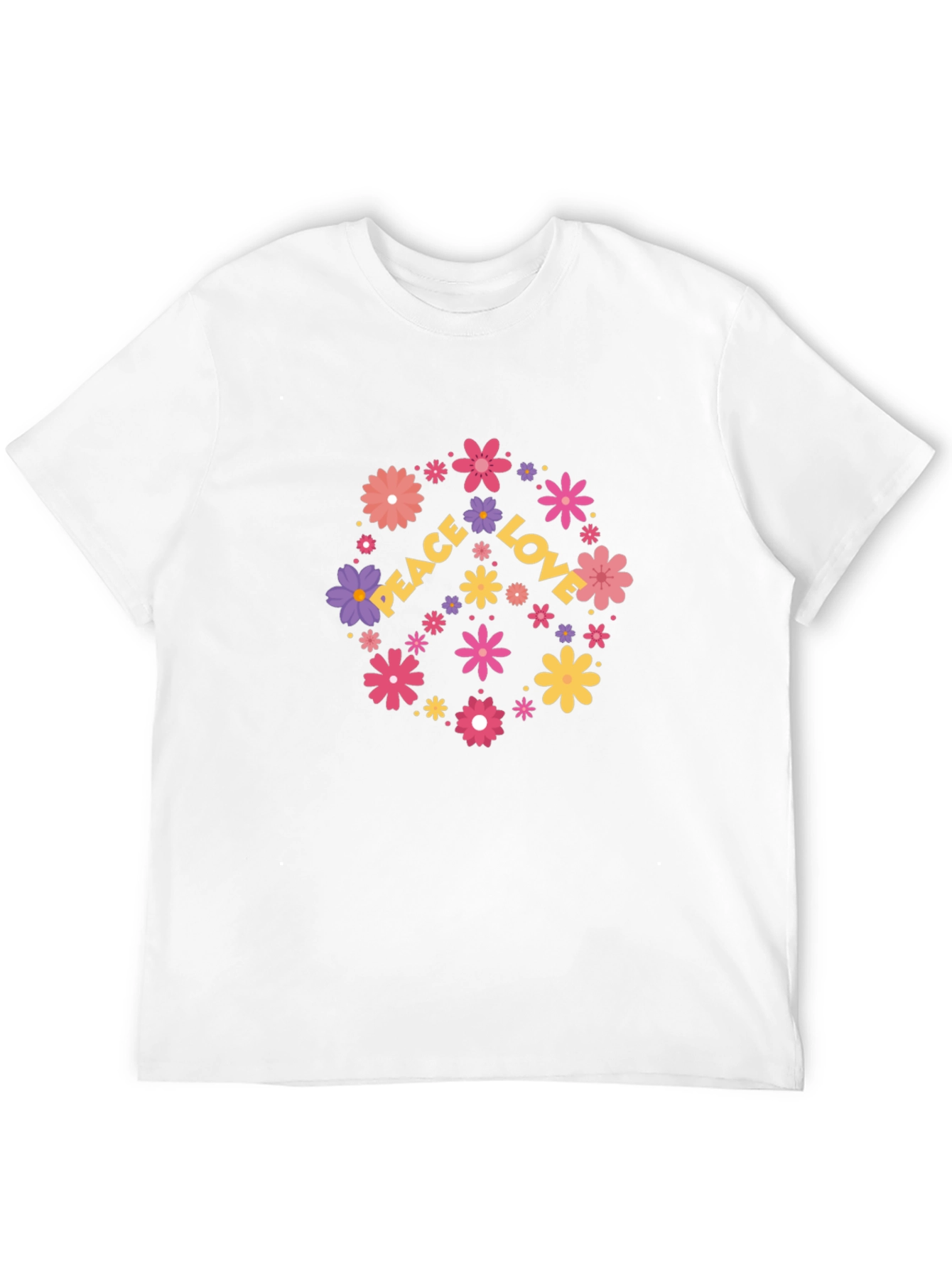 Black Peace Love Flower Graphic T-Shirt view 12