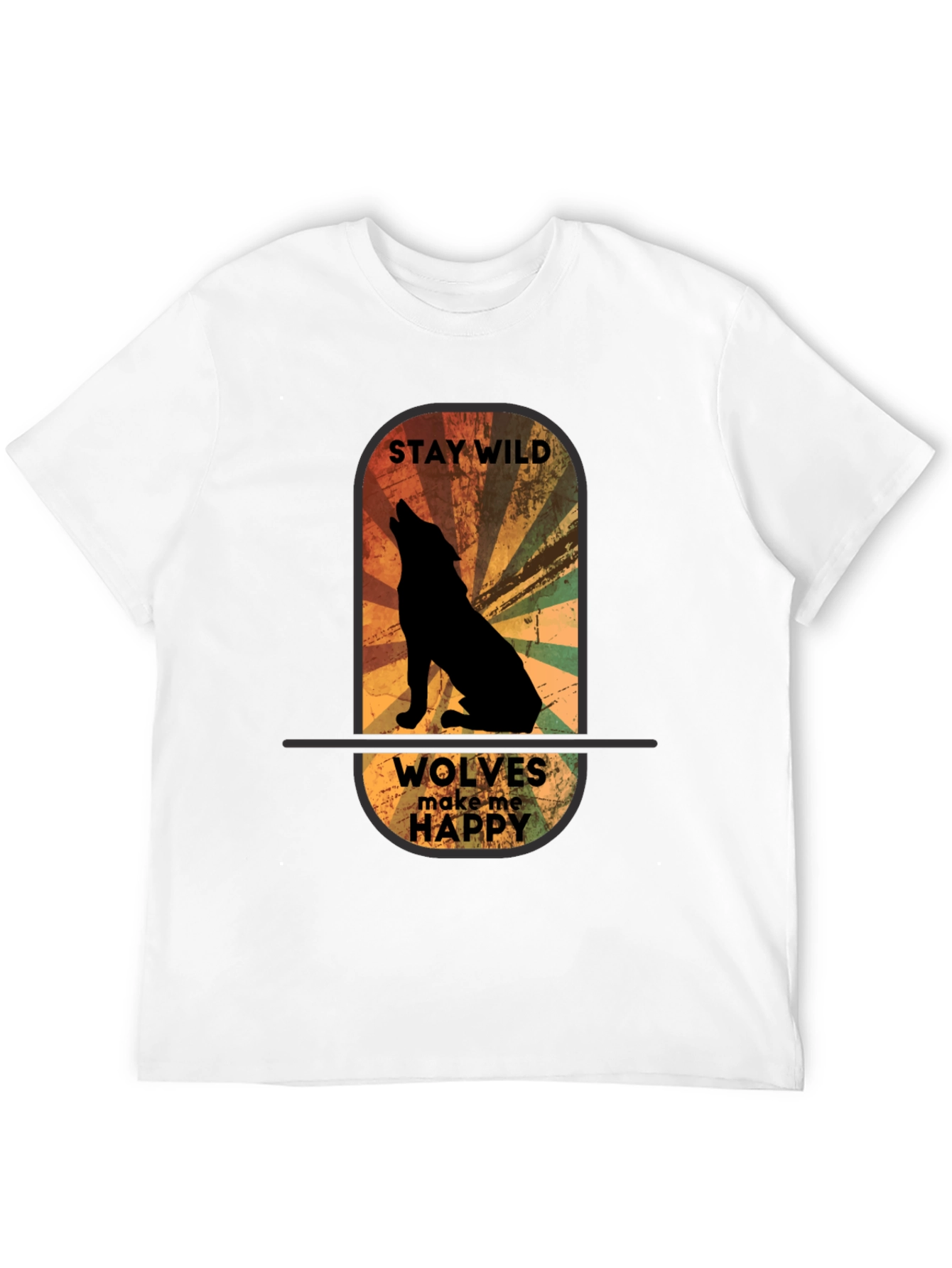Black Stay Wild Wolves T-Shirt - Nature Lover Apparel view 12