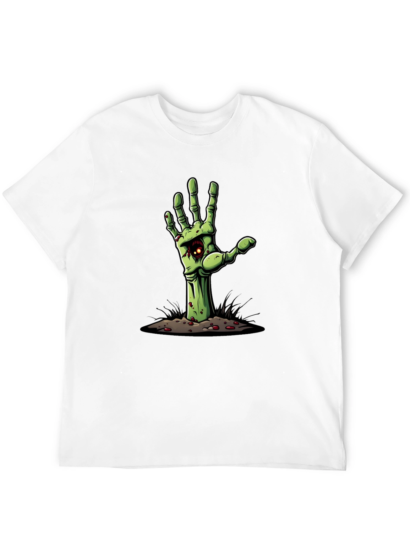 Black Zombie Hand Graphic Tee - Halloween T-Shirt view 12