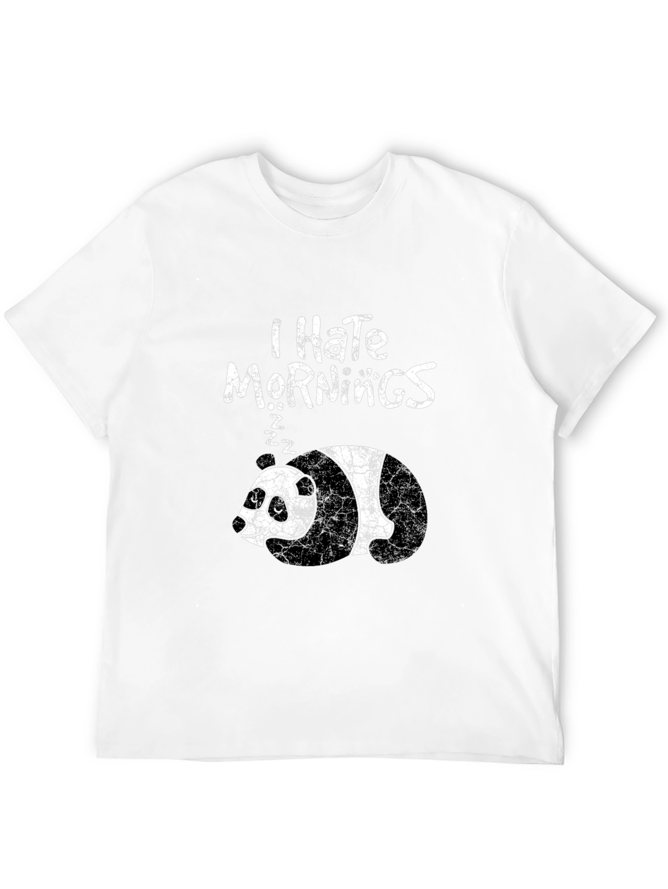 Black I Hate Mornings Panda T-Shirt - Funny Sleepy Bear Tee view 12