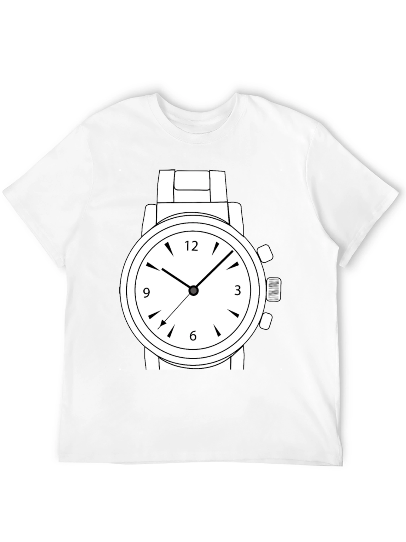 Black Men's Graphic T-Shirt - Watch Design view 12