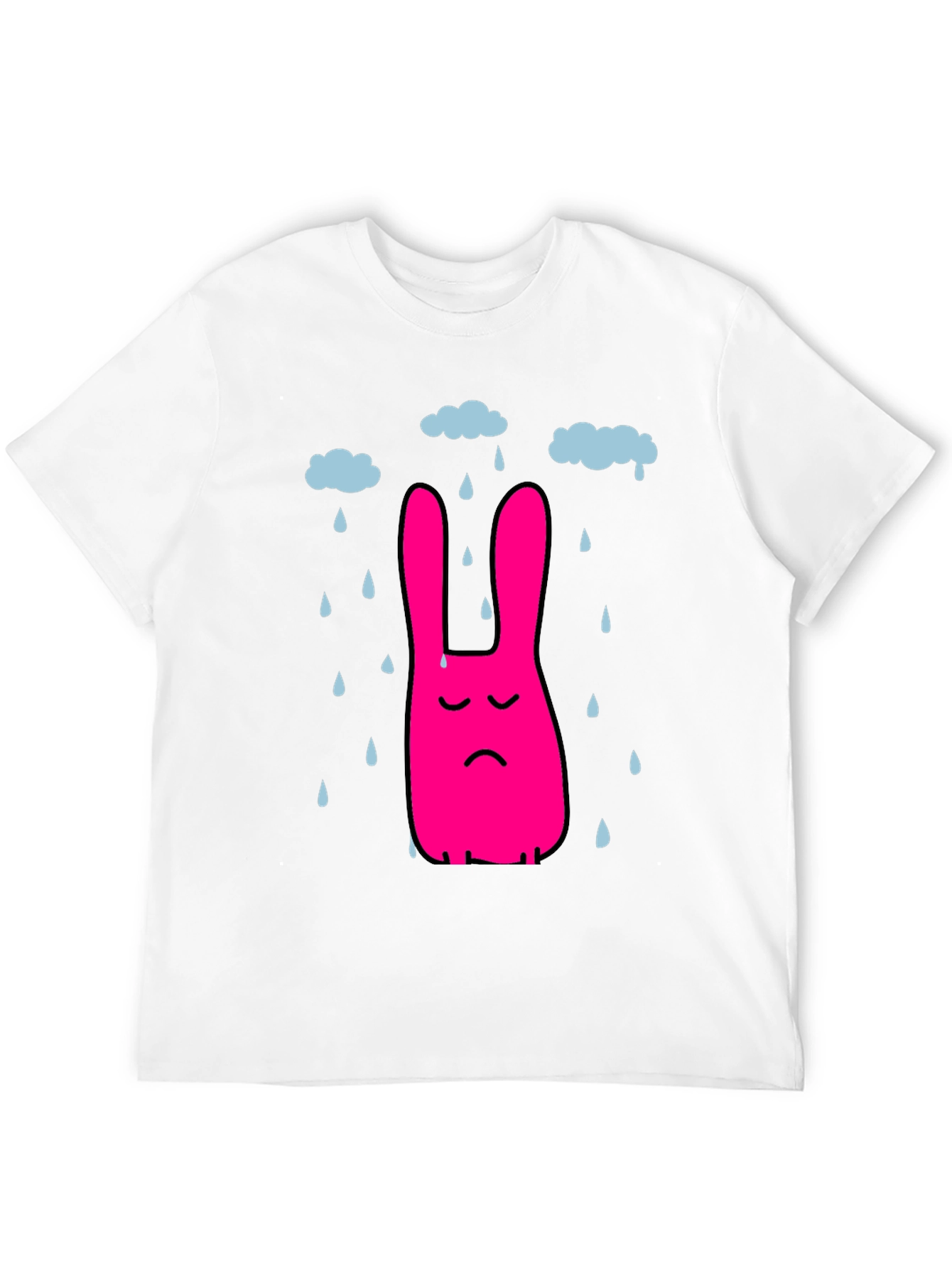 Black Sad Bunny Rain Cloud Black T-Shirt view 12