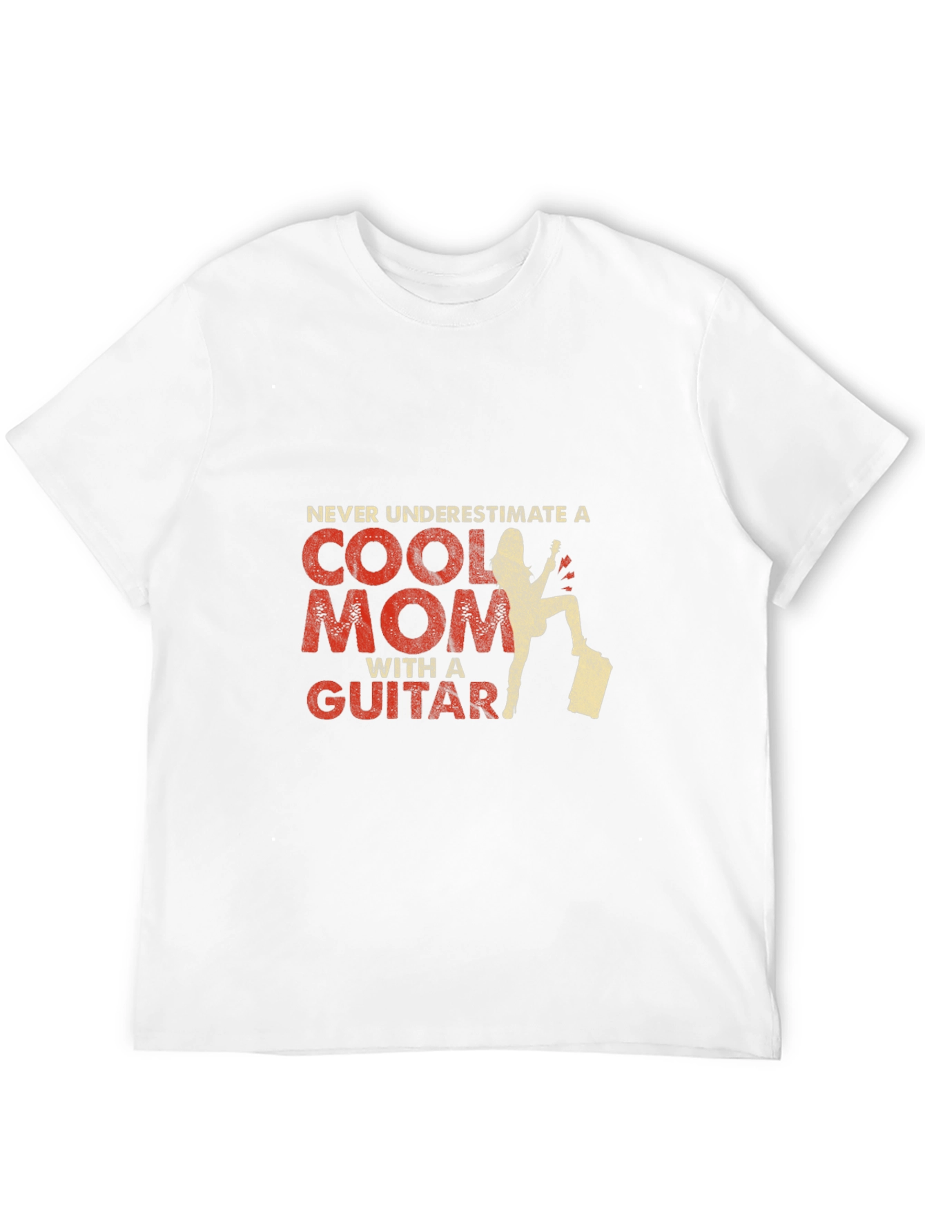 Black Cool Mom Guitar T-Shirt - Black Unisex Tee view 12