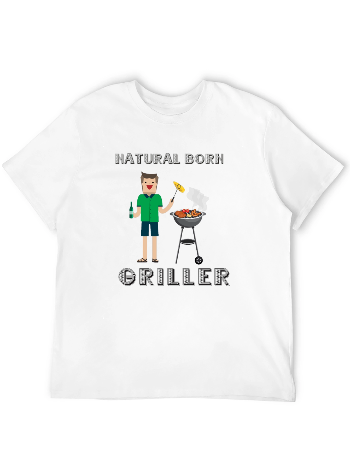 Black Natural Born Griller T-Shirt - BBQ Funny Tee view 12