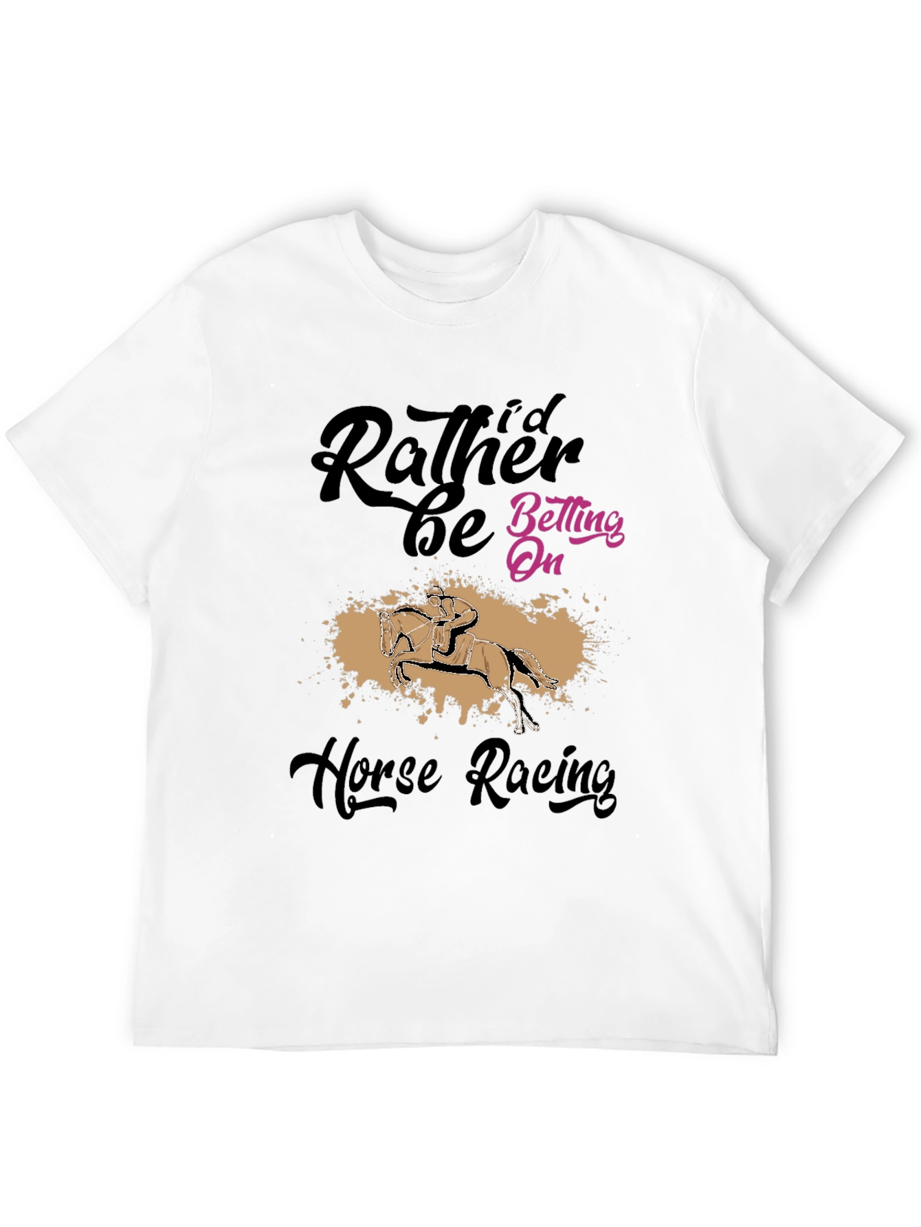 Black Horse Racing Fan T-Shirt - I'd Rather Be Betting On view 12