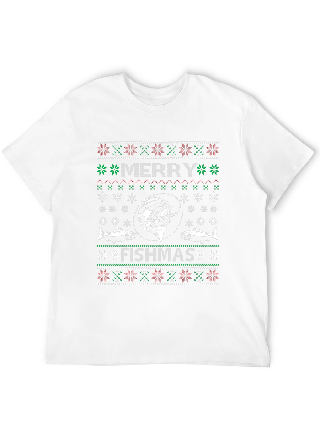 Black Merry Fishmas T-Shirt - Ugly Christmas Sweater Style view 12