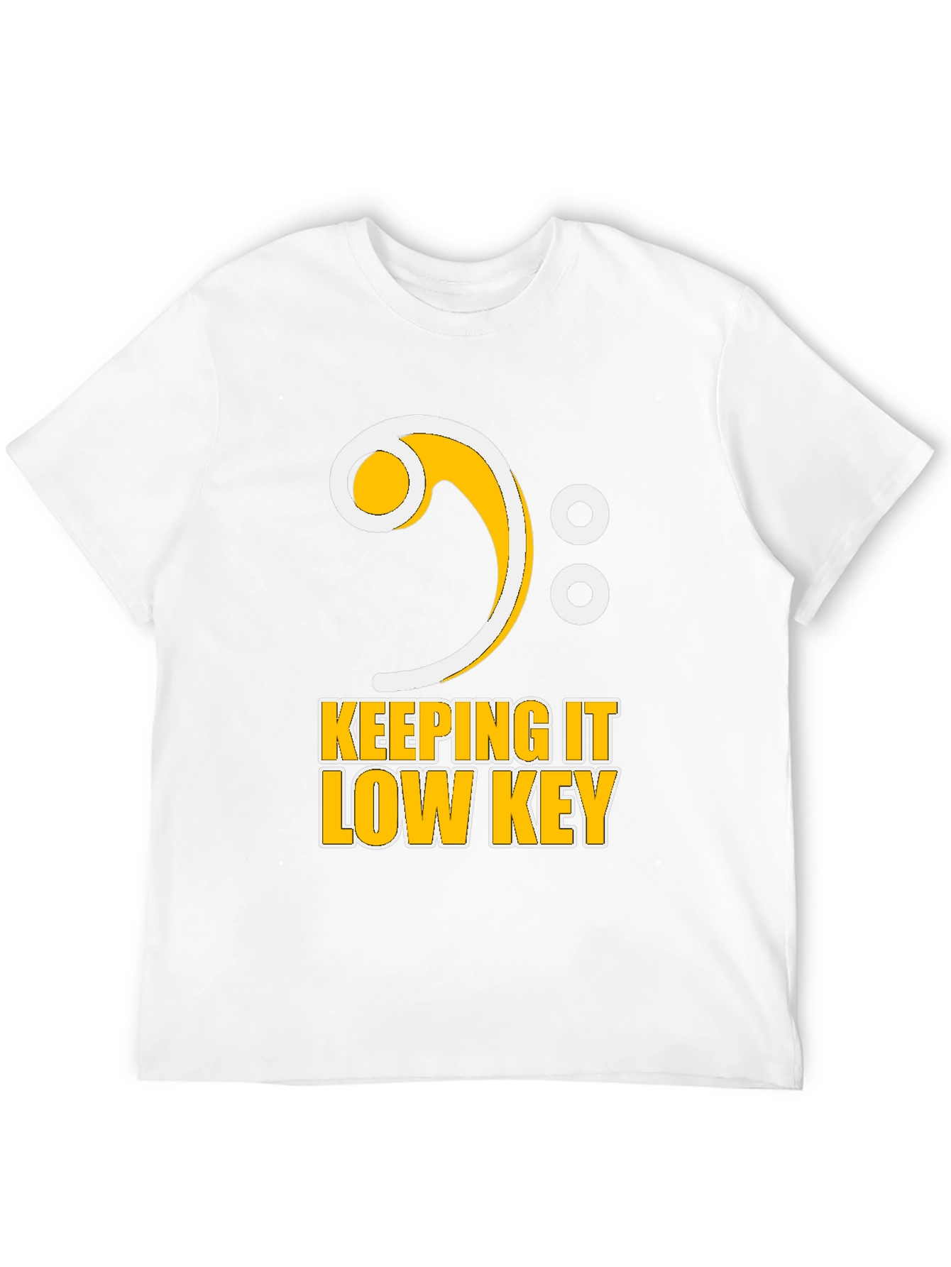 Black Keeping It Low Key Bass Clef Music T-Shirt view 12