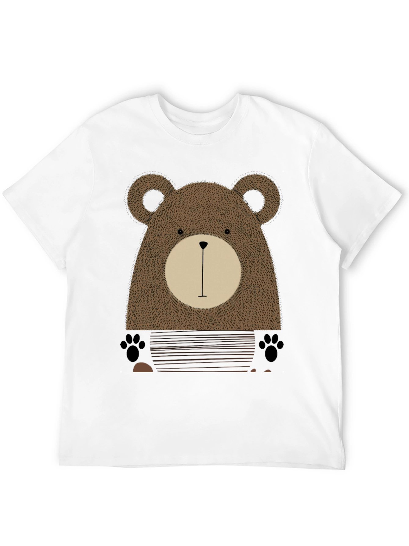 Black Cute Bear Graphic Print Black T-Shirt view 12