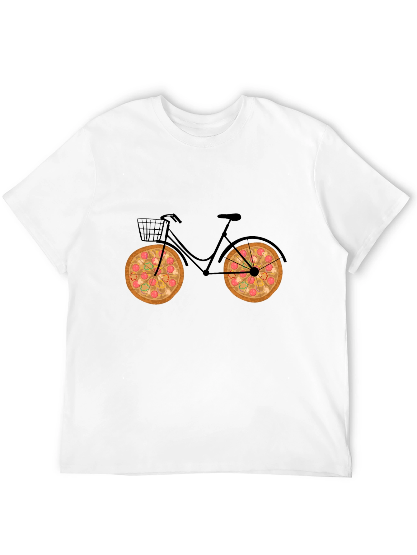 Black Pizza Bike Black T-Shirt view 12