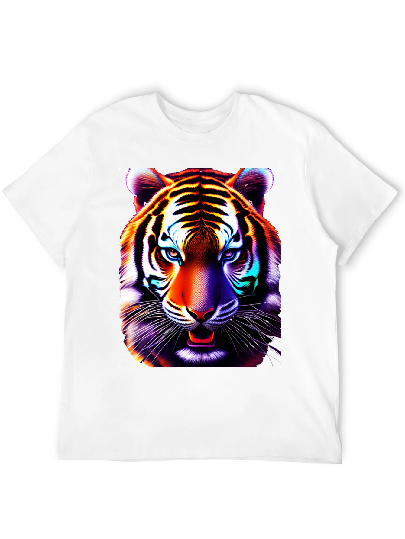 Black Vibrant Tiger Graphic Tee - Cool Animal Print Shirt view 12