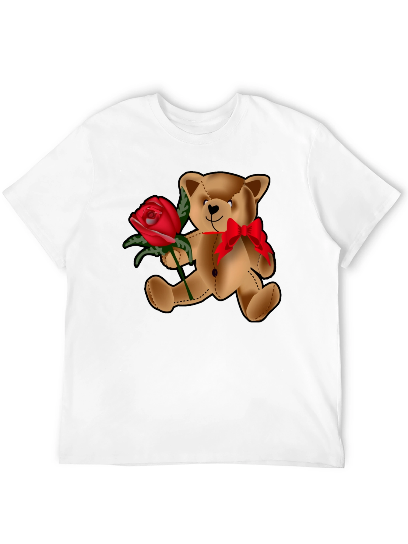 Black Teddy Bear Rose T-Shirt - Valentine's Day Love view 12