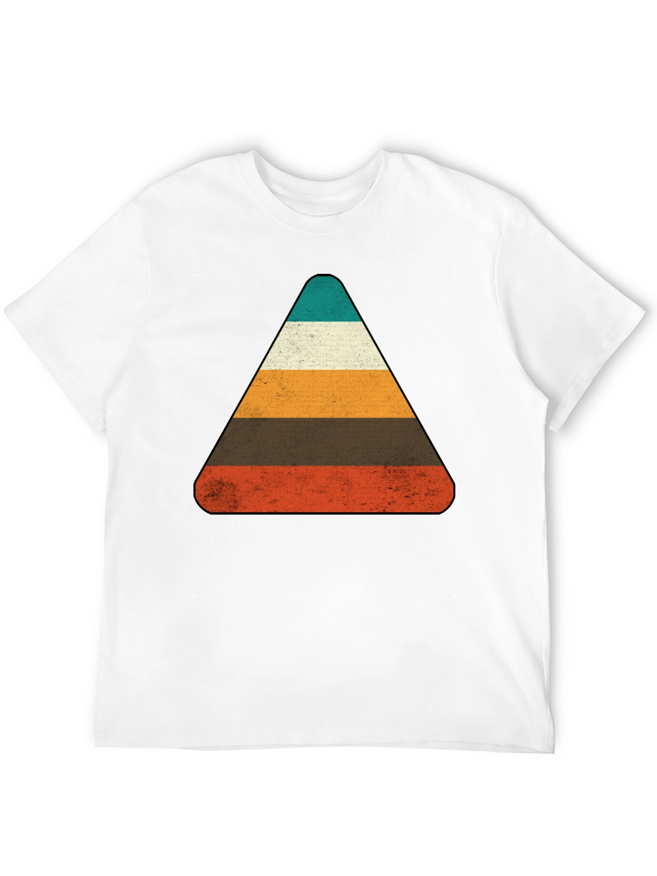 Black Retro Striped Triangle Graphic T-Shirt view 12