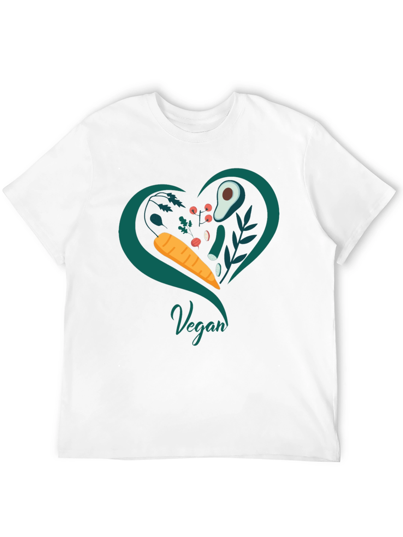 Black Vegan Heart T-Shirt - Black, Casual Fit view 12