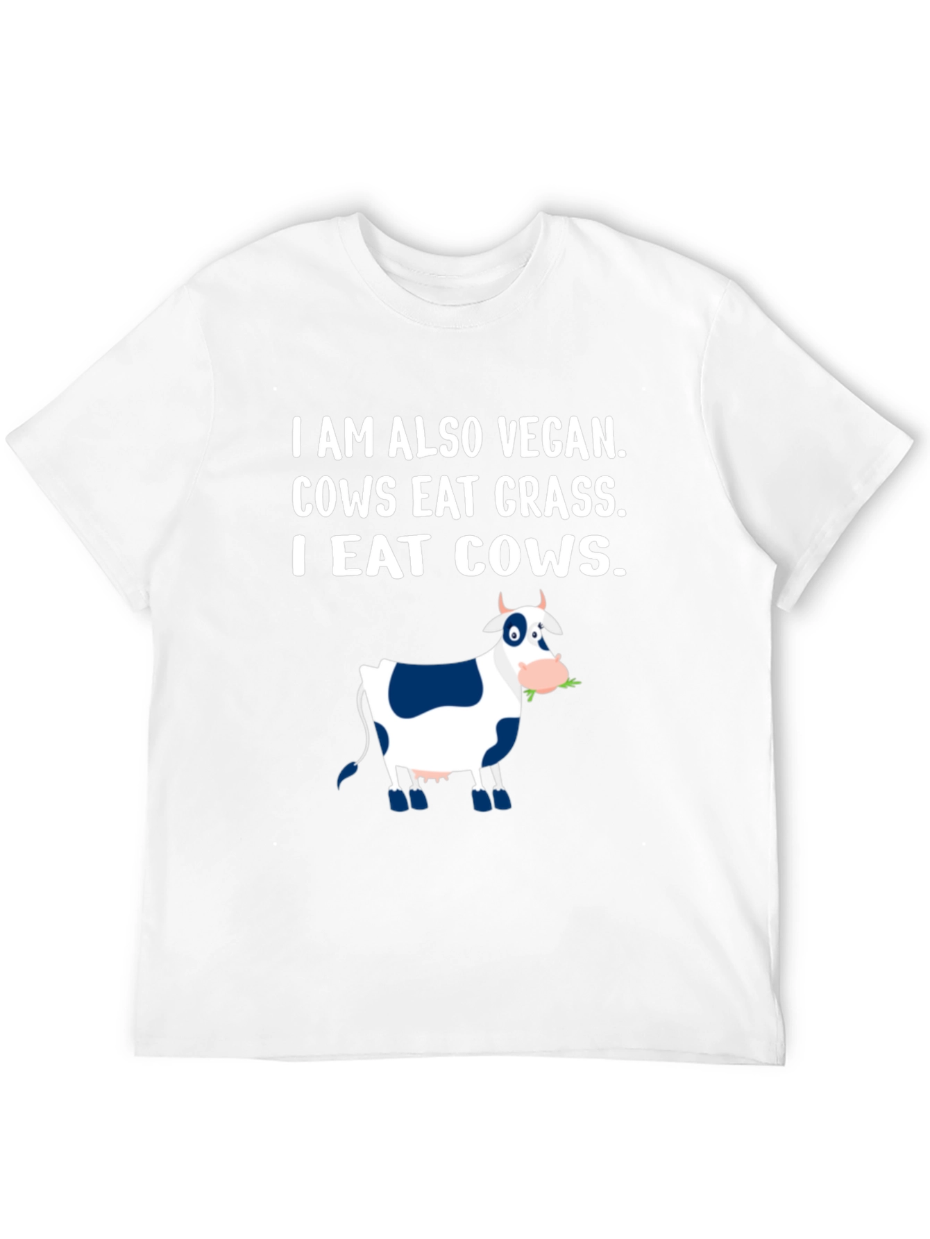 Black I Eat Cows Vegan Funny Graphic T-Shirt view 12